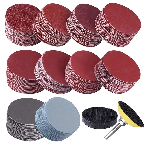 SIQUK 200 Stueck 50mm Klett-Schleifpapier fuer Dremel
