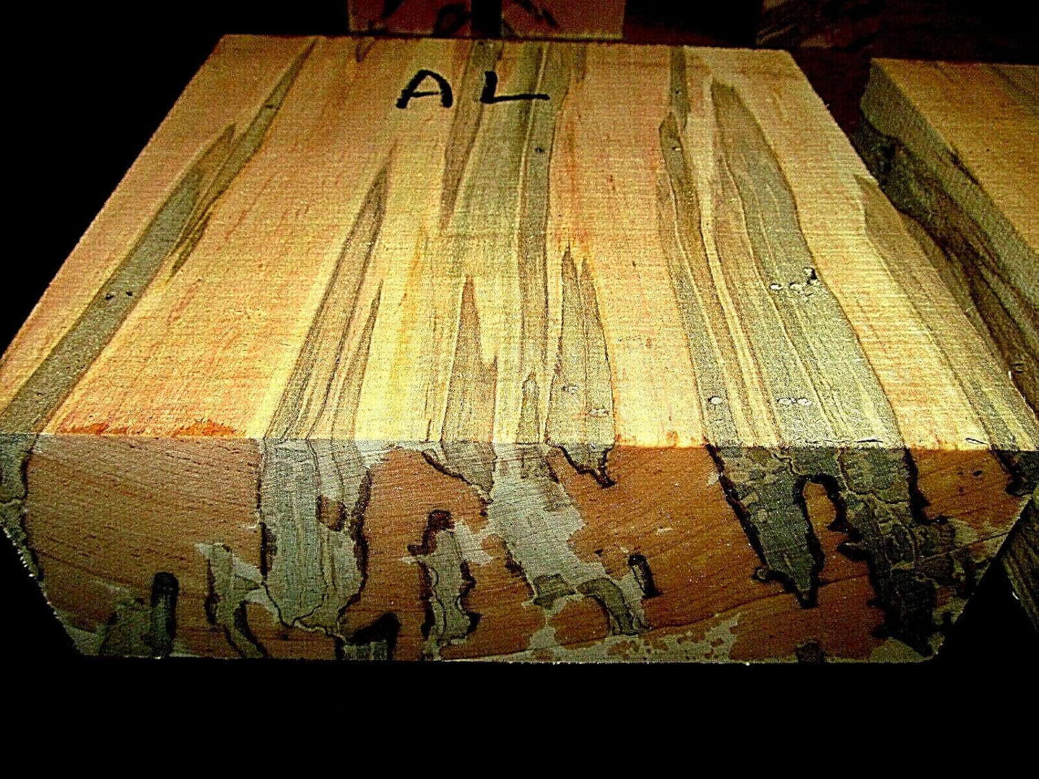 Parahita Store - 1 Pcs 8 X 8 X 3 Stunning Ambrosia Maple Bowl Blank Turning Block Lumber Wood Al - Premium Quality Wood - Wood Working - Unfinished Wood