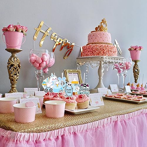 Miniatura 6 de 32 piezas de decoración de Halloween para cupcakes de baby shower, fantasma murciélago de bienvenida para bebés, biberón de carrito, decoración de