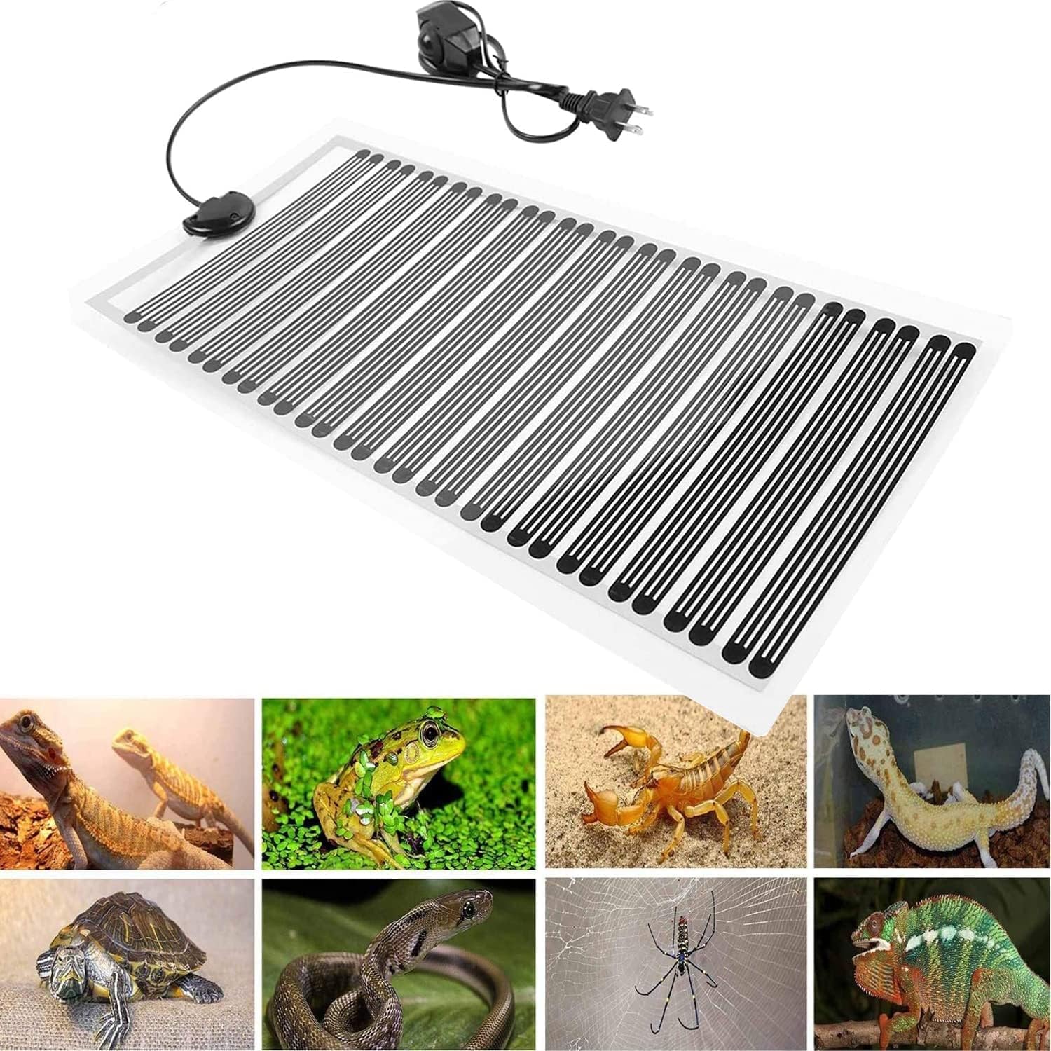 Reptile Heat Mat Hydroponic Heating Pad Reptile Tank Heating, Reptile Heating Mat, Waterproof Seedling Heat Mat, for Turtles Snake Lizard Hamster,25W—22x42cm (Size : 35W 25x55cm)