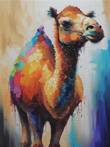 Miniatura 2 de Pintura de diamante 5D camello, kit de pintura de diamantes de color camello de color, arte y manualidades de diamantes completos para adultos,