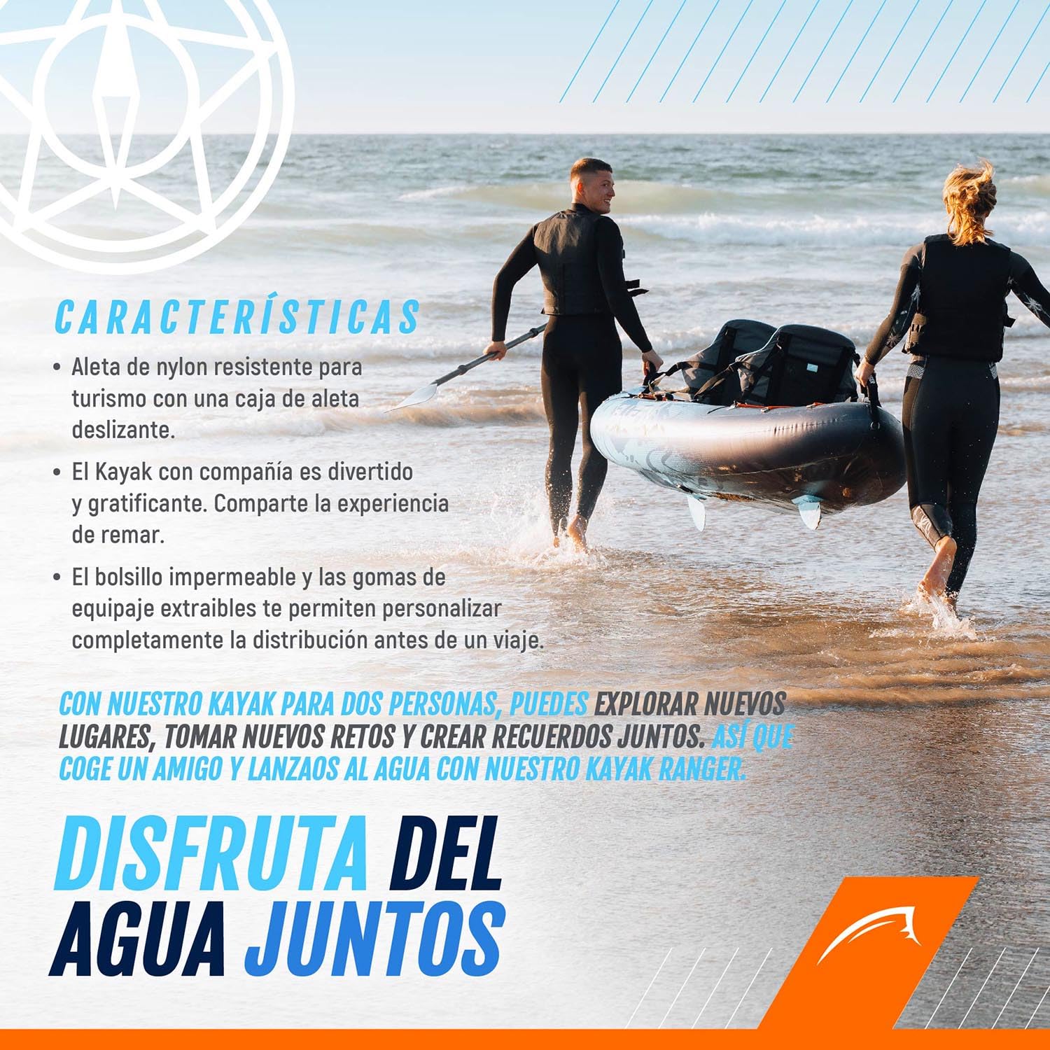 Kayak Hinchable Scout de Bluefin, Kayak Hinchable de 1 Plaza, Canoa Hinchable Alternativa