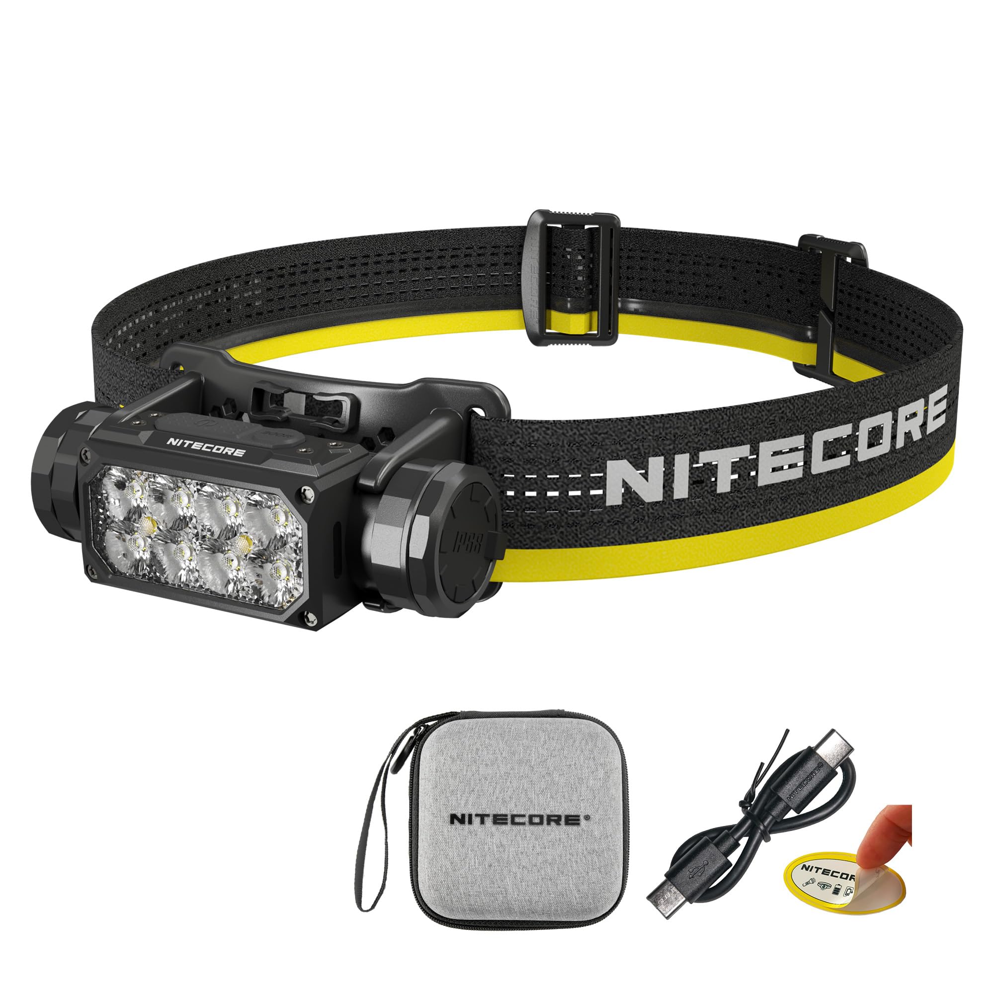 Nitecore HC65 UHE Headlamp, 2000 Lumen Max Heavy Duty Metal, USB-C Rechargeable with White, Red, and Reading Lights for Camping, Hiking, Hunting, and