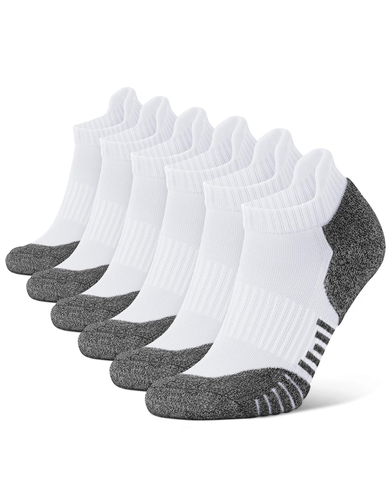 Mens Ankle Athletic Running Socks Cushioned Anti-Blister Low Cut for Sports 6 Pairs