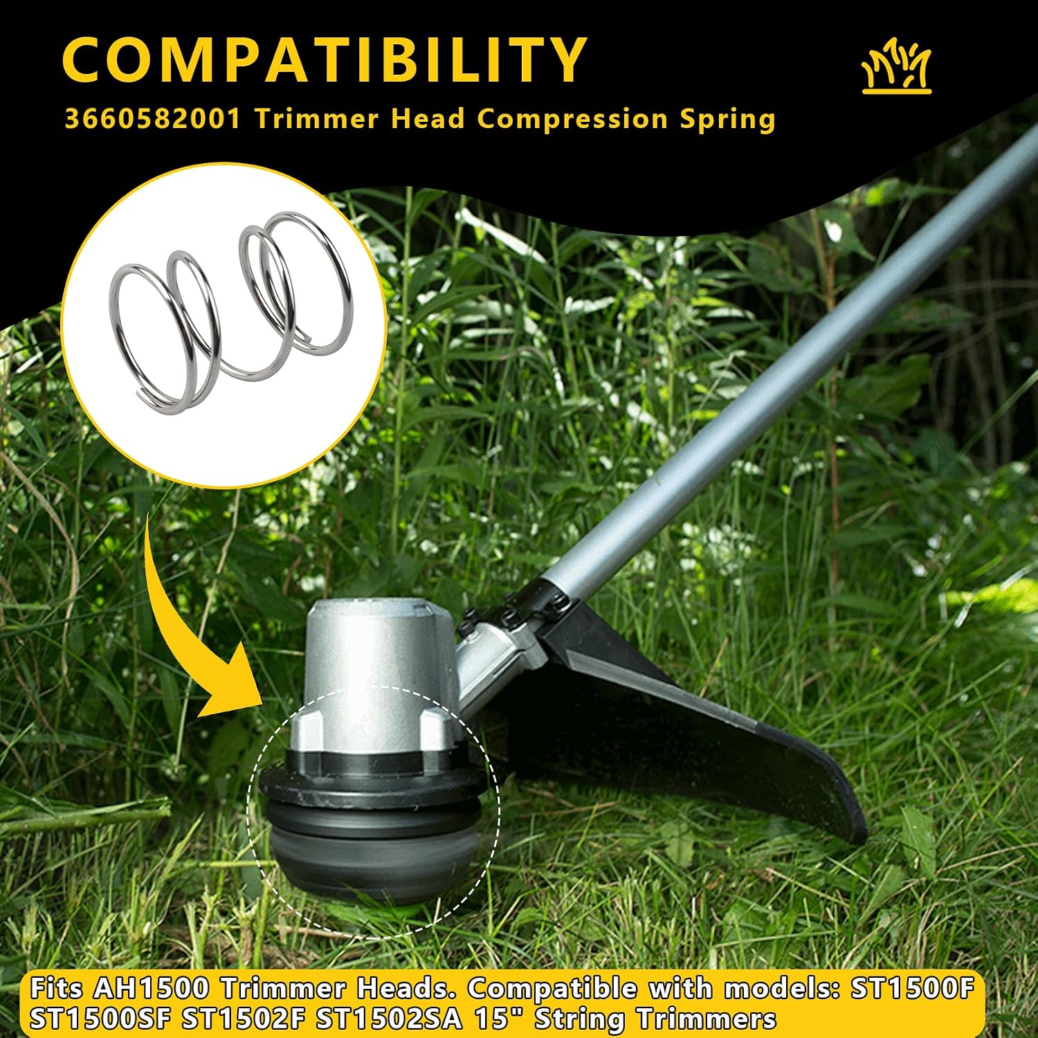 3660650001 Head Spring Compression Spring Fits for EGO AH1500 Heads,Compatible with ST1500F ST1500SF ST1502F and ST1502SA 15", Trimmer Head Replacement Spring, 5 PCS