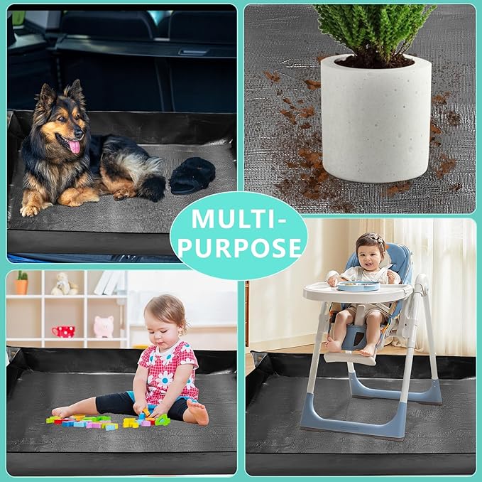 Washable floor mat for under high chair or toddler table