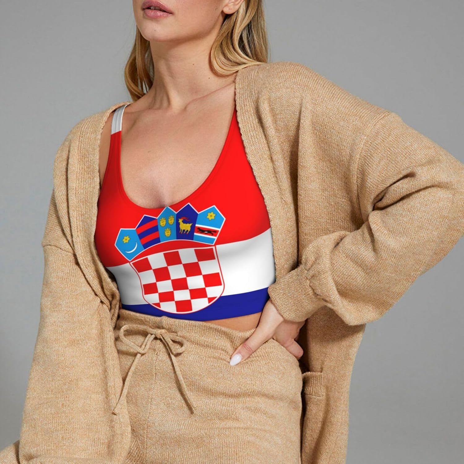Women's Sports Vest Republic of Croatia Flag Printing Soft, Comfortable, Lightweight, and Breathable