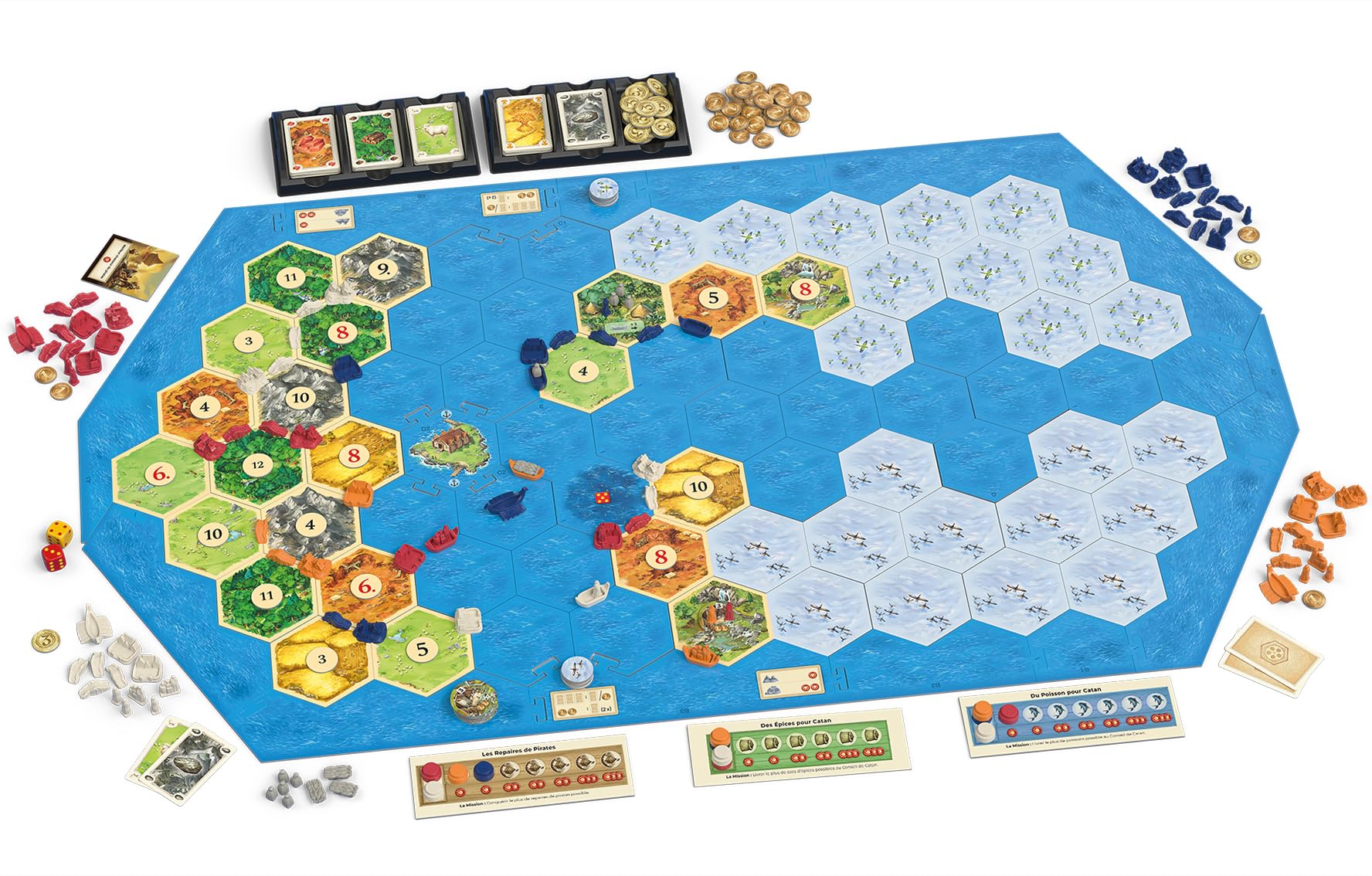 Asmodee - Catan : Pirates & Découvreurs - Kosmos - Jeu de Société | Extension stratégique Refresh 2025 - Dès 12 Ans - 2 à 4 Joueurs - Version Française