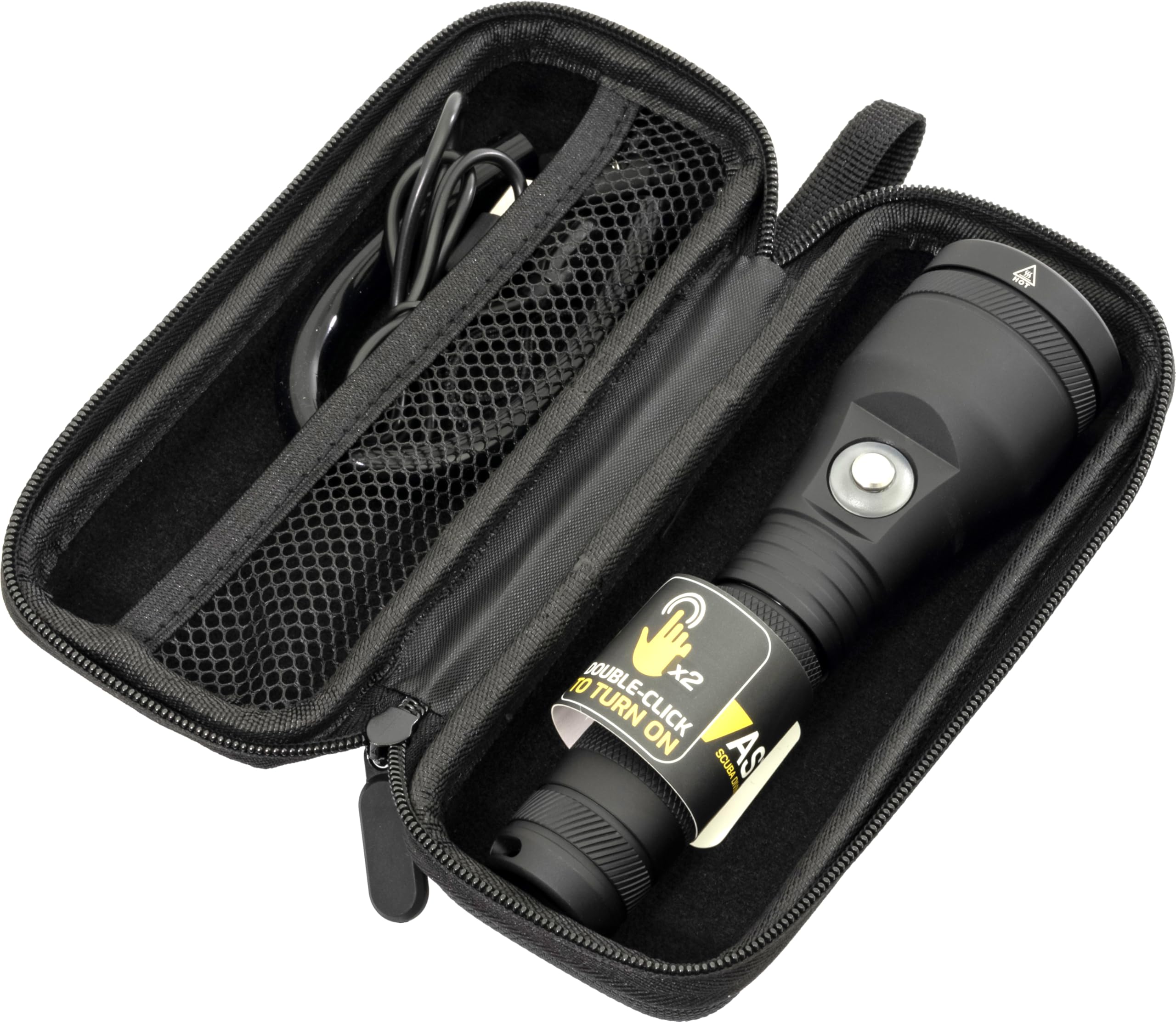 CRESSI Astra 1200 latarka podwodna LED o wysokiej jasności, 1200 lumenów, wodoodporna, IPX8, 100 m, unisex, czarna i kompaktowa, do nurkowania, wędkowania, eksploracji wodnych