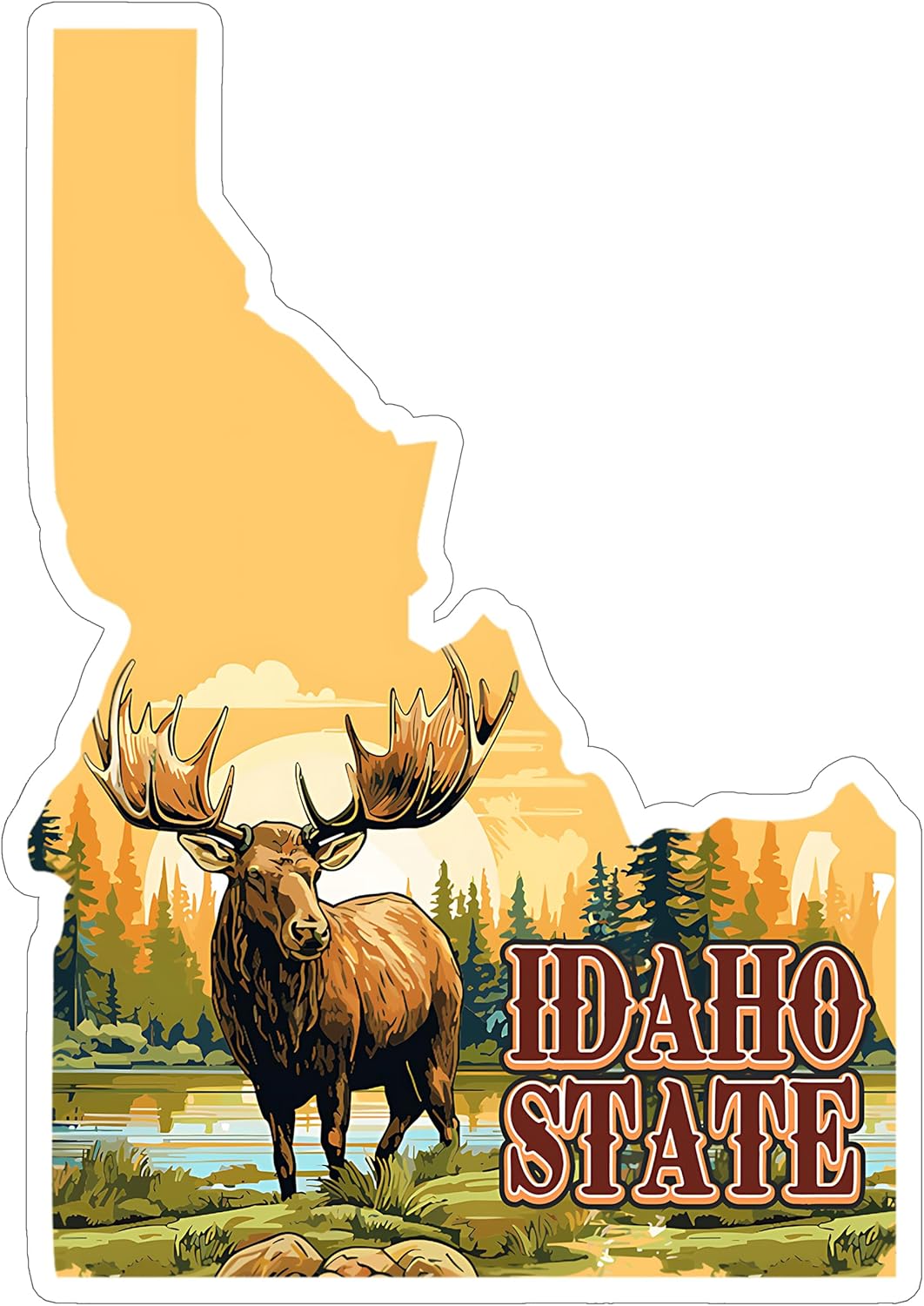 Idaho State Sticker 4 Inch Travel Souvenir City Destination - Waterproof Vinyl Decal for Laptop Water Bottle Car Tumbler - Durable Aesthetic Long-Lasting Stickers for Adults ID44990