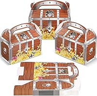 Vista 1 de Censen 20 piezas de papel de regalo del tesoro pirata, decoración de cofre de fiesta, caja de dulces para Halloween, actuaciones, teatro, disfraces