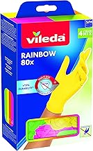 Vileda Rainbow Guanti Multiuso, Nitrile, Multicolore, 80 Pezzi, M/L