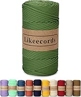 Vista 49 de Cuerda de macramé de poliéster trenzado de 4 mm, 140 yardas / 426 pies, suministros de macramé para manualidades DIY, hilo elástico para crochet