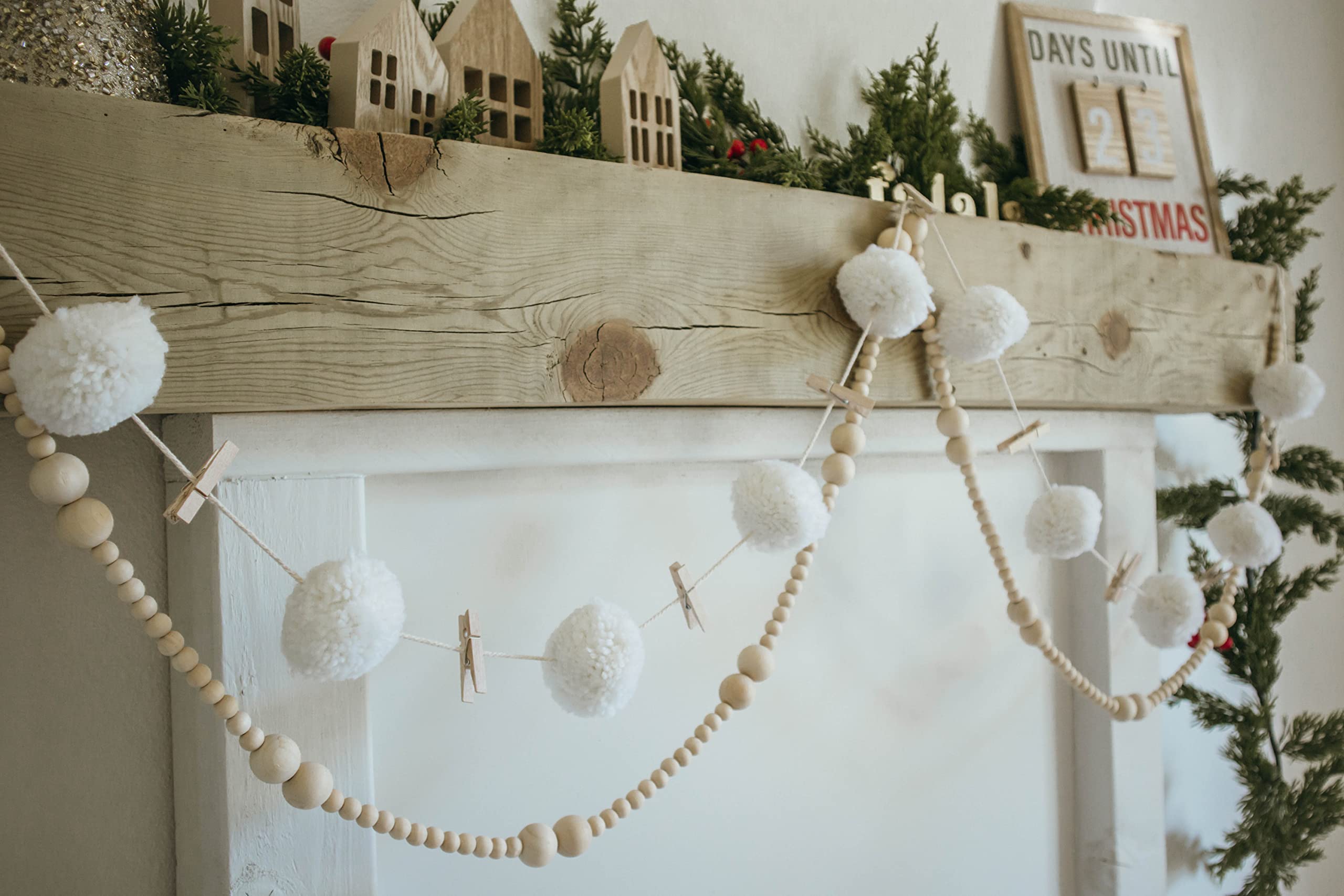 Lot De 3 Guirlandes De Boules De Noël En Feutre Avec Pompons En Laine Pour Décoration De Fête De Noël (rouge, Blanc, Vert, Vert Lac, Vert Foncé