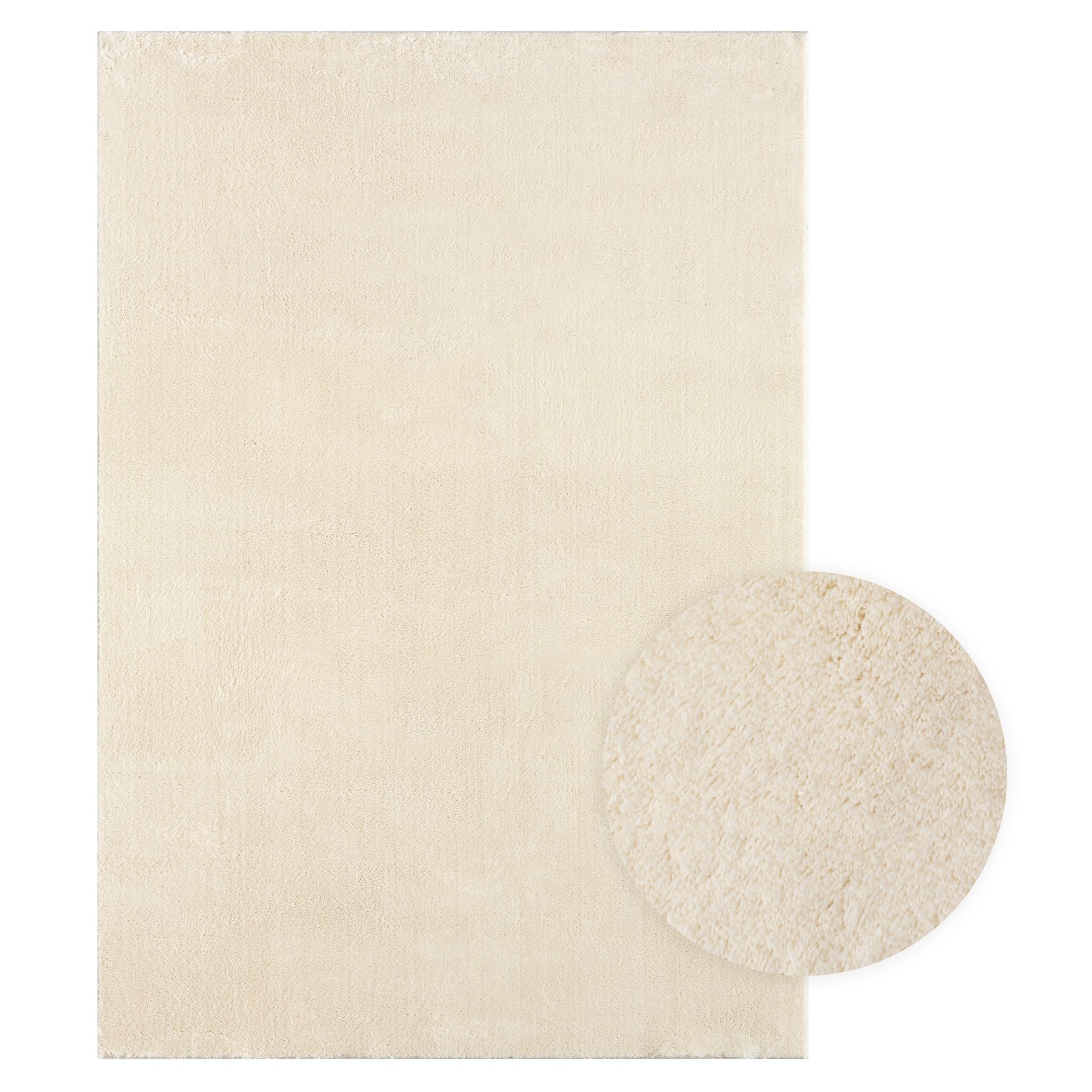 the carpet Relax Rug, Fluffy, Short Pile, Non-Slip Underside, Washable up to 30 °C, Super-Soft, Fur Look, Beige, 200 x 280 cm - 3