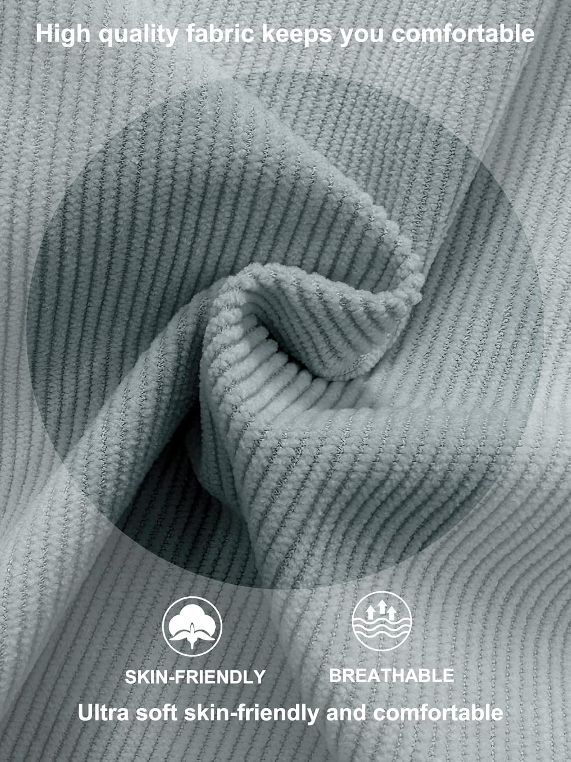 PLEPAN Mens Corduroy Shorts Casual Elastic Waist Drawstring Summer Beach Shorts - Image 5