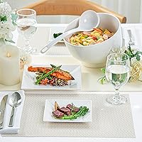 Vista 7 de Restaurantware Voga - Platos cuadrados de 6 pulgadas, 4 platos de ensalada medianos, prácticamente irrompibles, lavables en platos, platos