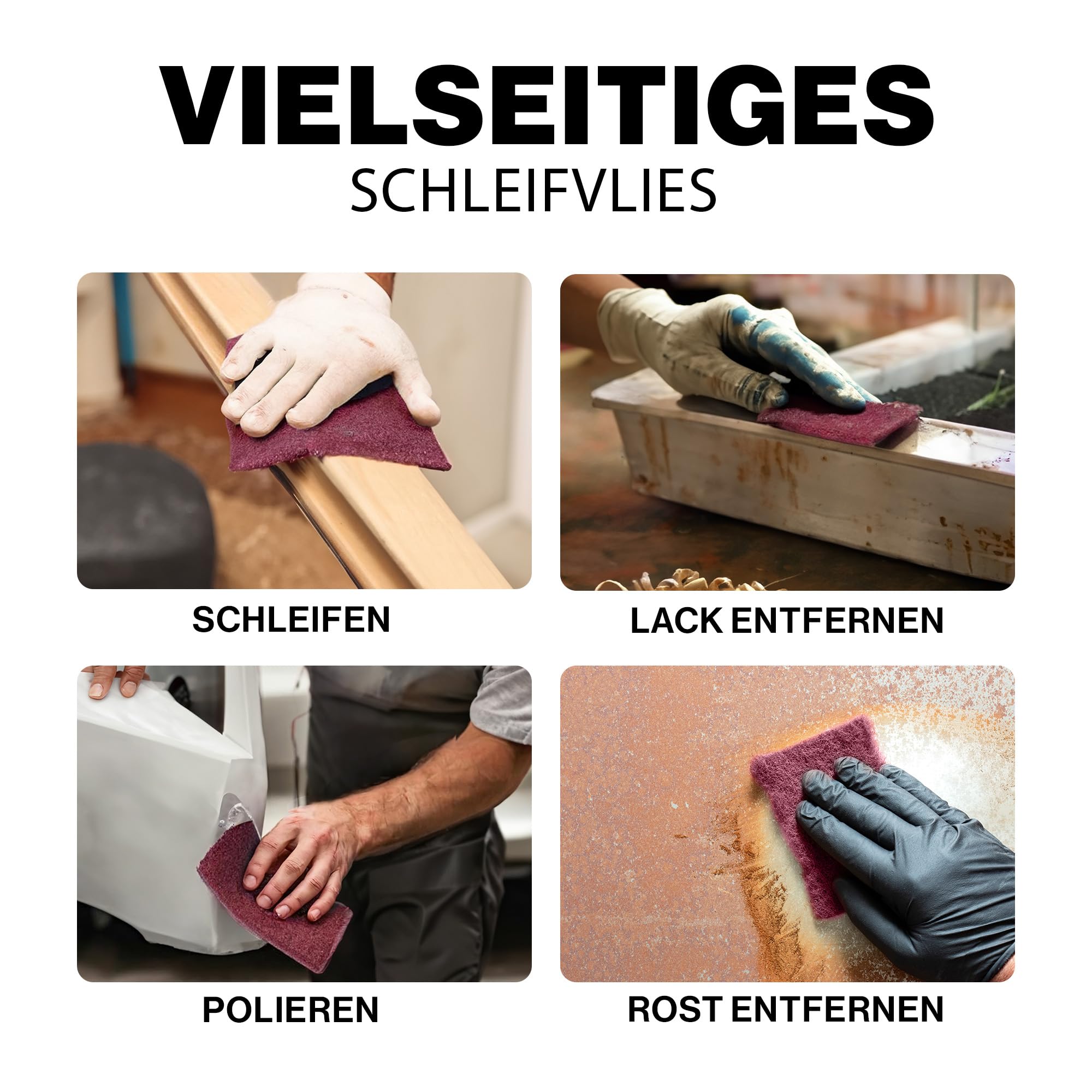 Schleifvlies Rolle 10 Meter x 10 cm in P240 -MADE IN EU- langlebig und vielseitig anwendbar für z.B. HOLZ, METALL, EDELSTAHL uvm.