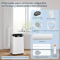 Vista 5 de Aire acondicionado portátil de 12000 BTU con control remoto, unidad de aire acondicionado de refrigeración independiente 3 en 1 con ventilador