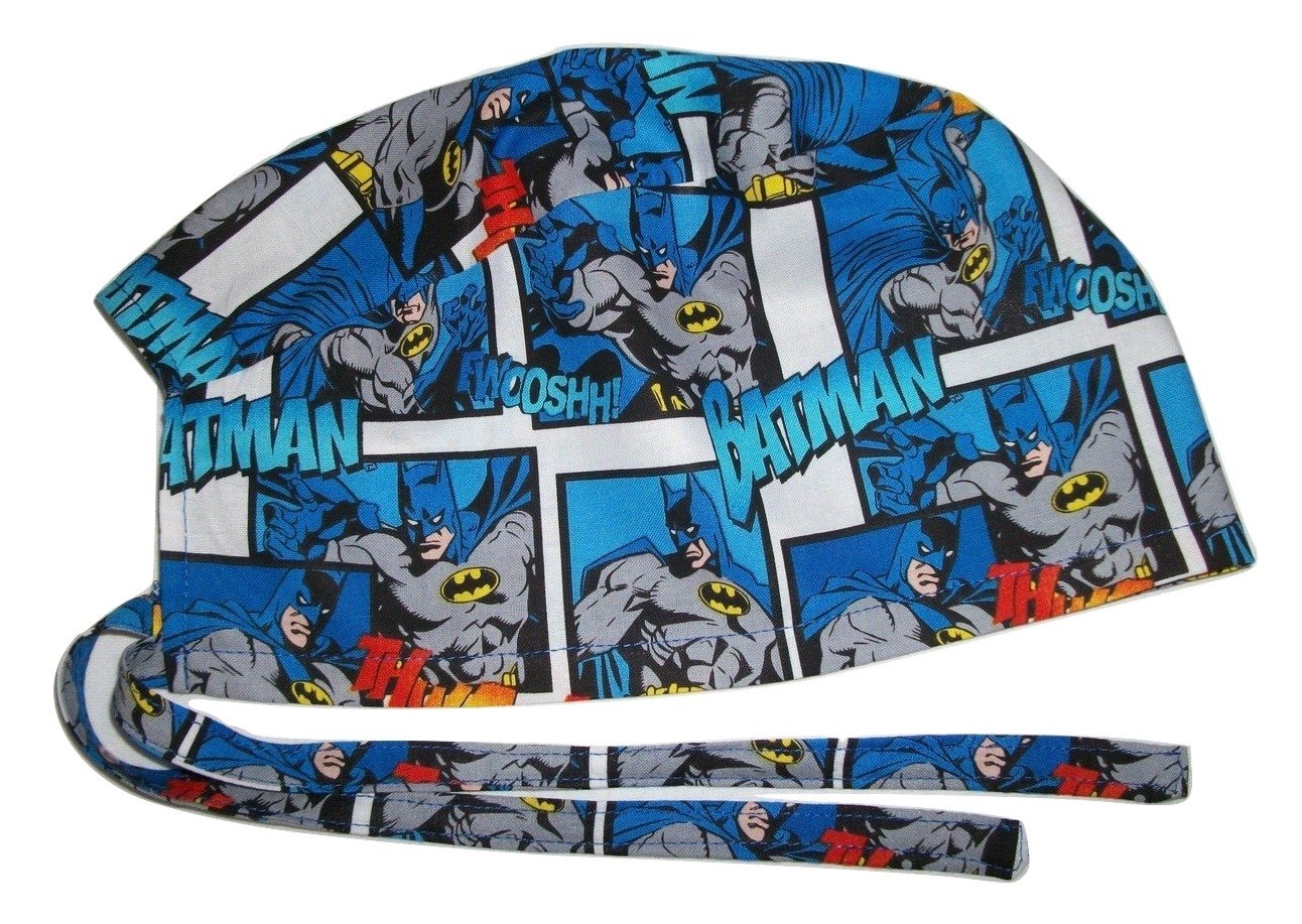 Scrub Hat Superhero Comic Books Cotton Fabric Cap Do-Rag Red