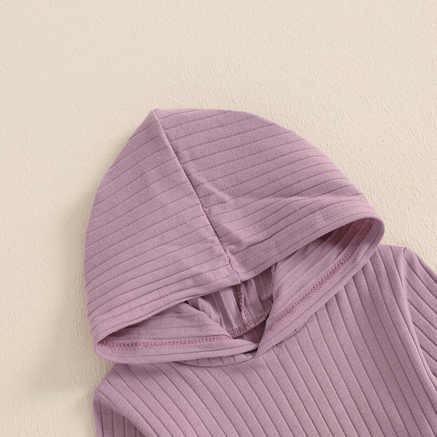 Toddler Baby Girl Clothes Ribbed Long Sleeve Hooded Sweatshirts and Bell Bottoms Pants Infant Fall Winter Outfit - Image 4