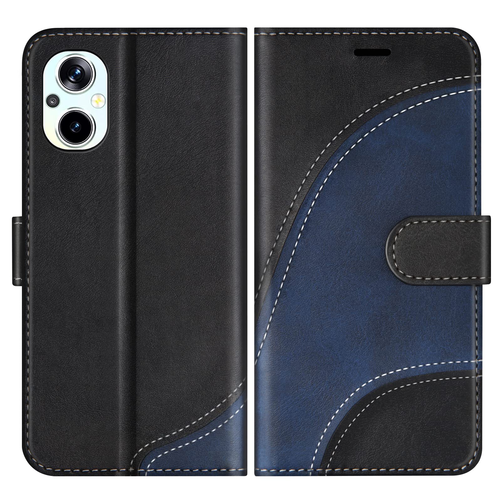 MAOGE Cover Portafoglio Per Oppo Reno 8 Lite/7 Lite/7Z - Pelle PU, RFID, Slot Carte E Cavalletto - 6
