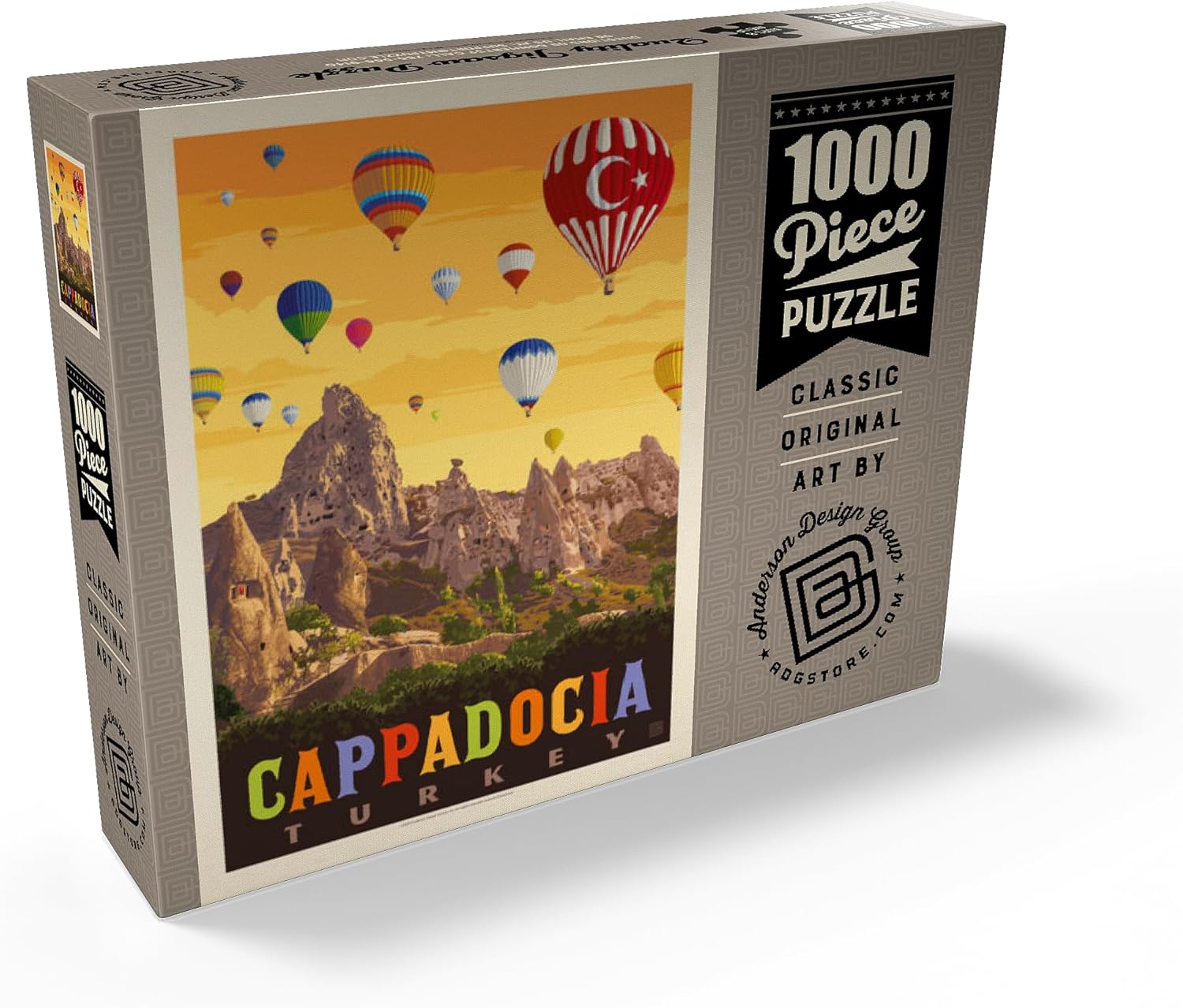 MyPuzzle Turkey: Cappadocia, Vintage Poster - Premium 1000 Piece Jigsaw Puzzle for Adults