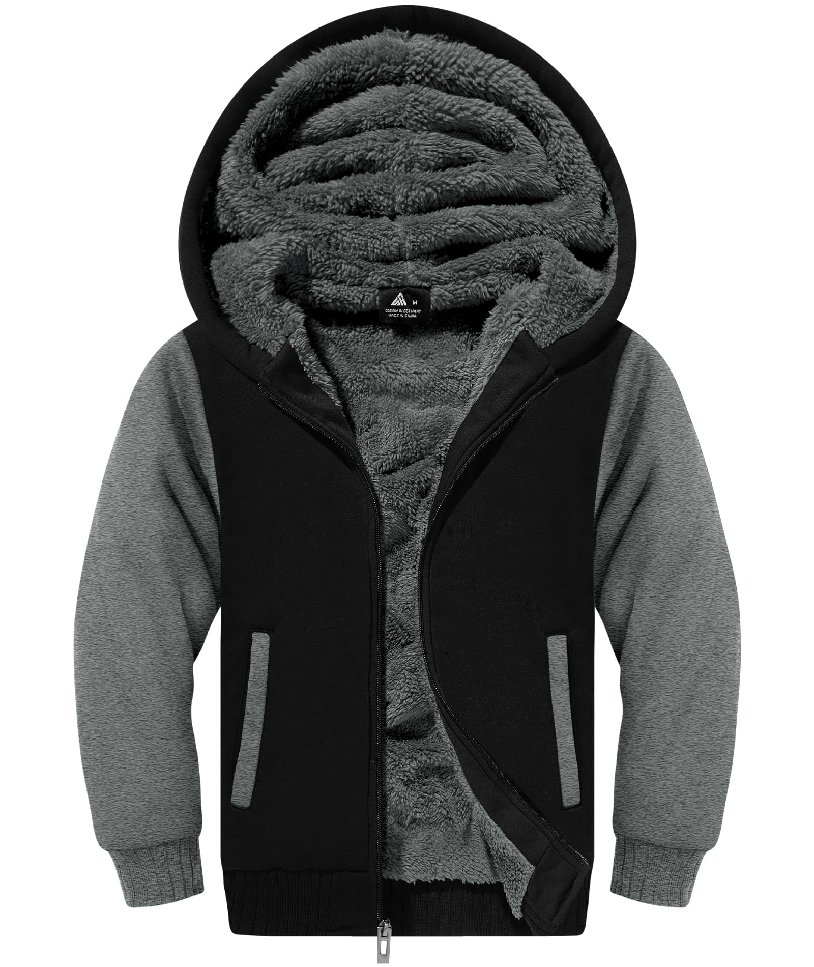 SwissWell Veste Polaire Garçon Sweat à Capuche Enfants avec Zippé Hoodie Chaud Ourdoor Veste d'hiver Manches Longues Sport Sweatshirt Automne Hooded