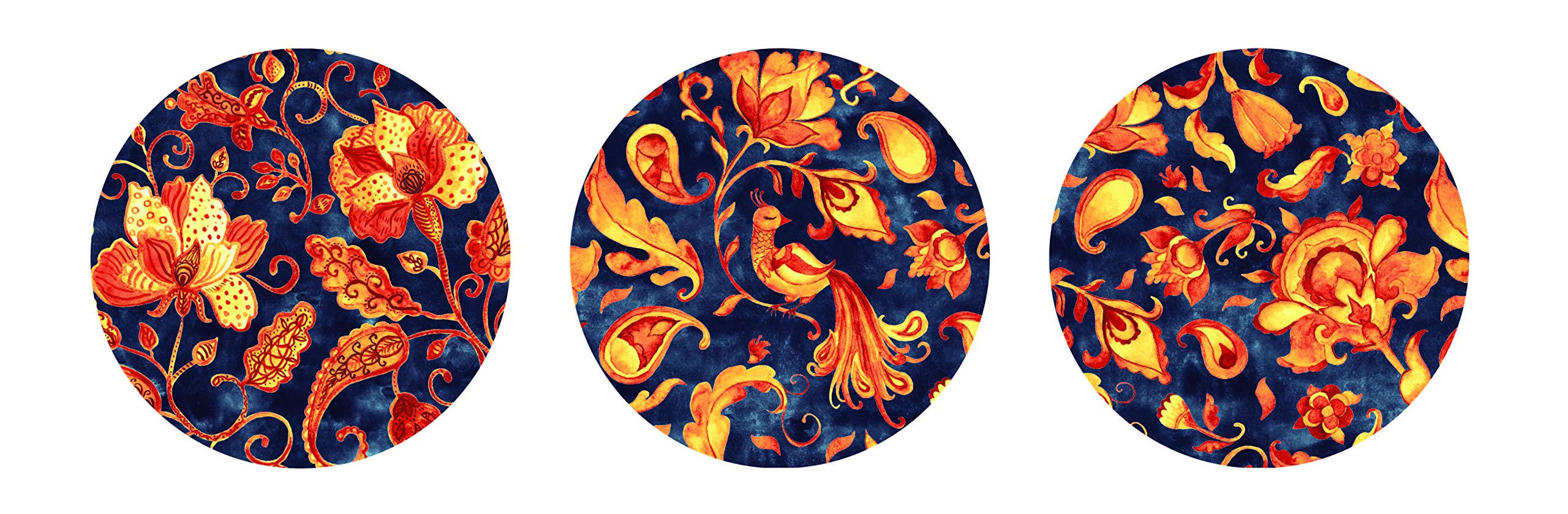 Real Art Wall hanging Bone china Plates 7" - 3 pcs Hand painted Designs Gift packing