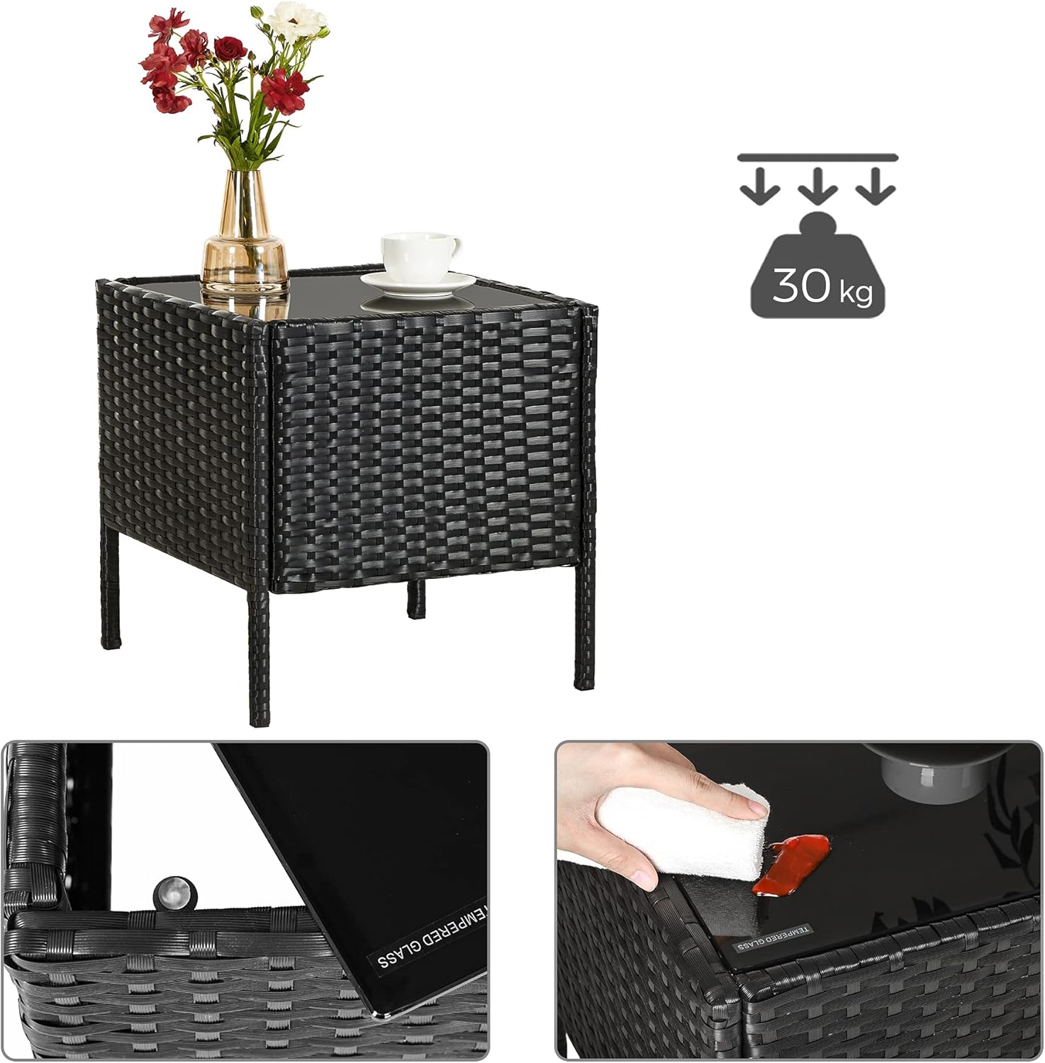 Buy SONGMICS Garden Furniture Sets, Polyrattan Outdoor Patio Furniture