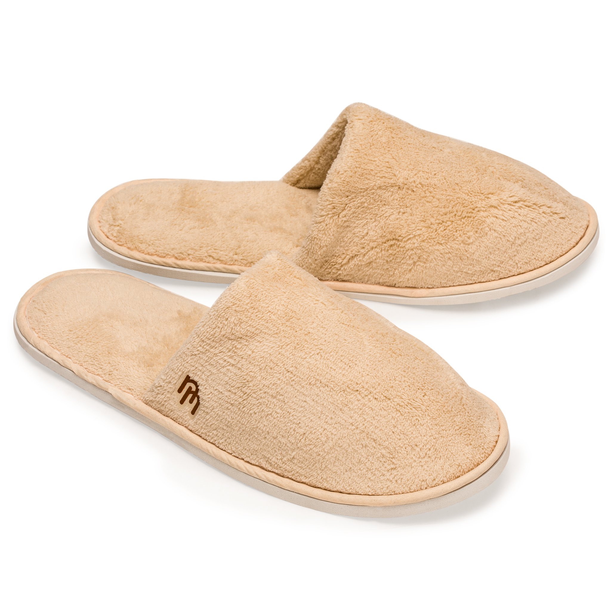 Nicely Neat12-Pack Closed Toe Coral Fleece Home, Spa, Guest, and Travel Slipper