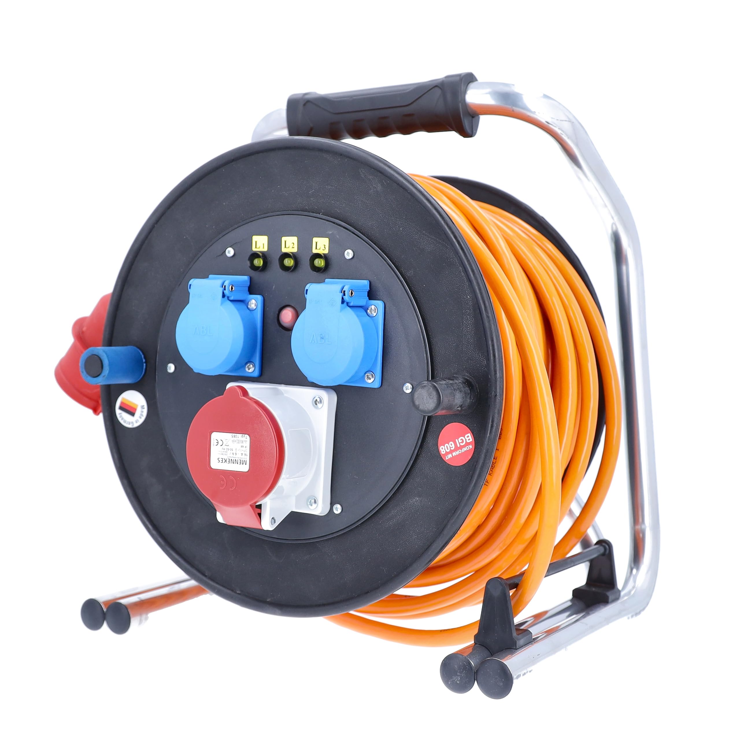 as - Schwabe Panzer-Vollgummi Kabeltrommel 30m H07BQ-F 5G2,5, CEE Stecker  400V 16A 5-polig, 1 CEE Steckdose 400V, 2 Schutzkontaktdosen mit  Sicherheitsklappdeckel 230V 16A, Made in Germany, IP54, 20753 : Amazon.de:  Baumarkt