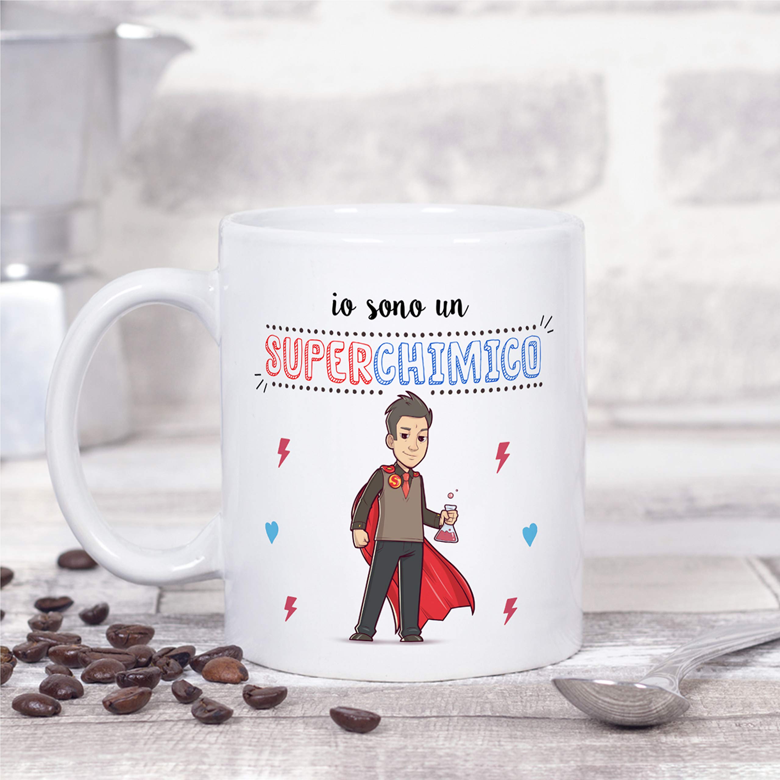 Tazza Personalizzata Per Chimici E Studenti – Mugffins 'Supereroi', 350 Ml, Resistente A Microonde E Lavastoviglie - 2