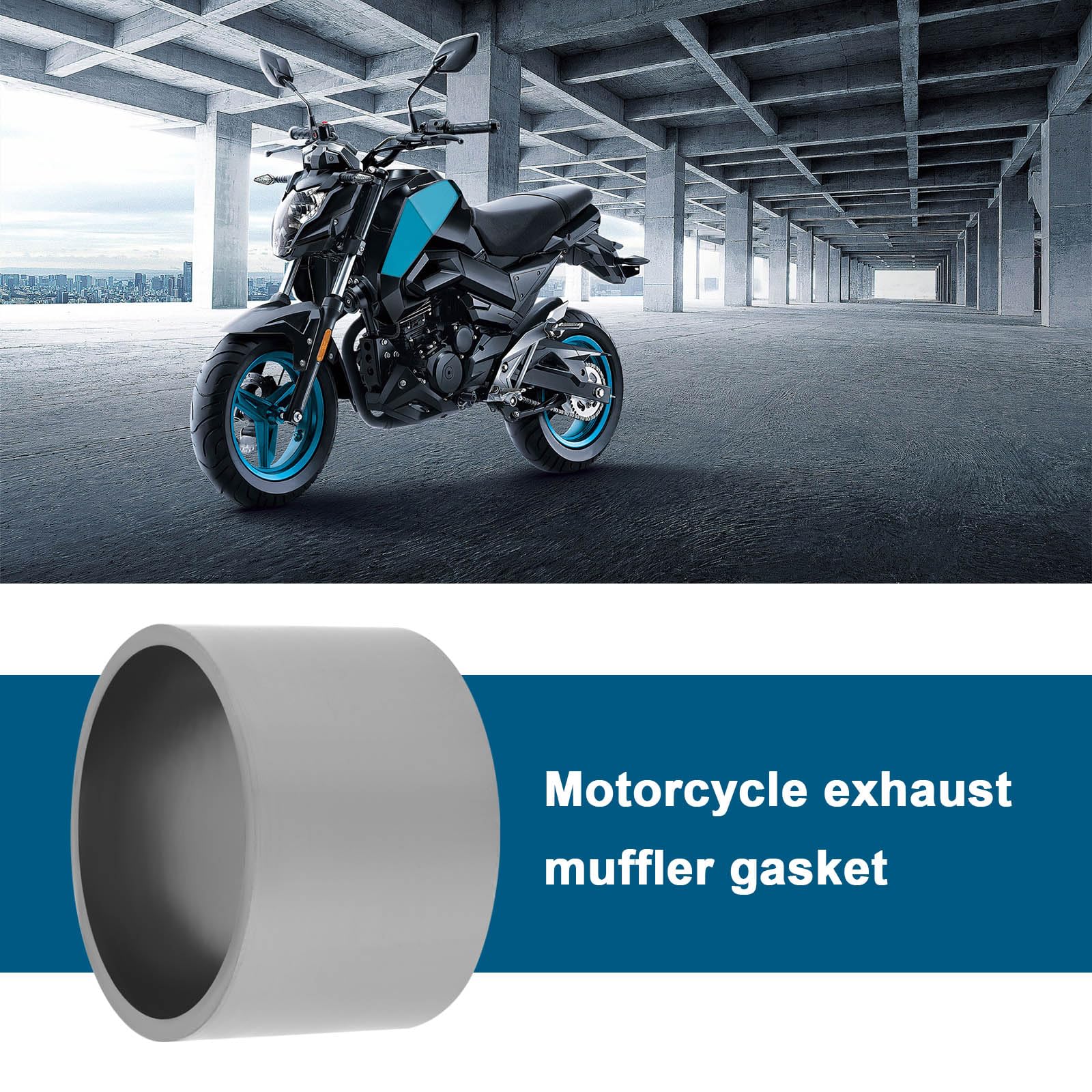 2 Pezzi Guarnizione Tubo di Scarico Moto Guarnizione Tubo di Scarico Mmuffler per Tubo di Scarico con Diametro Interno 45 Mm 50x45x33 Mm Grigio