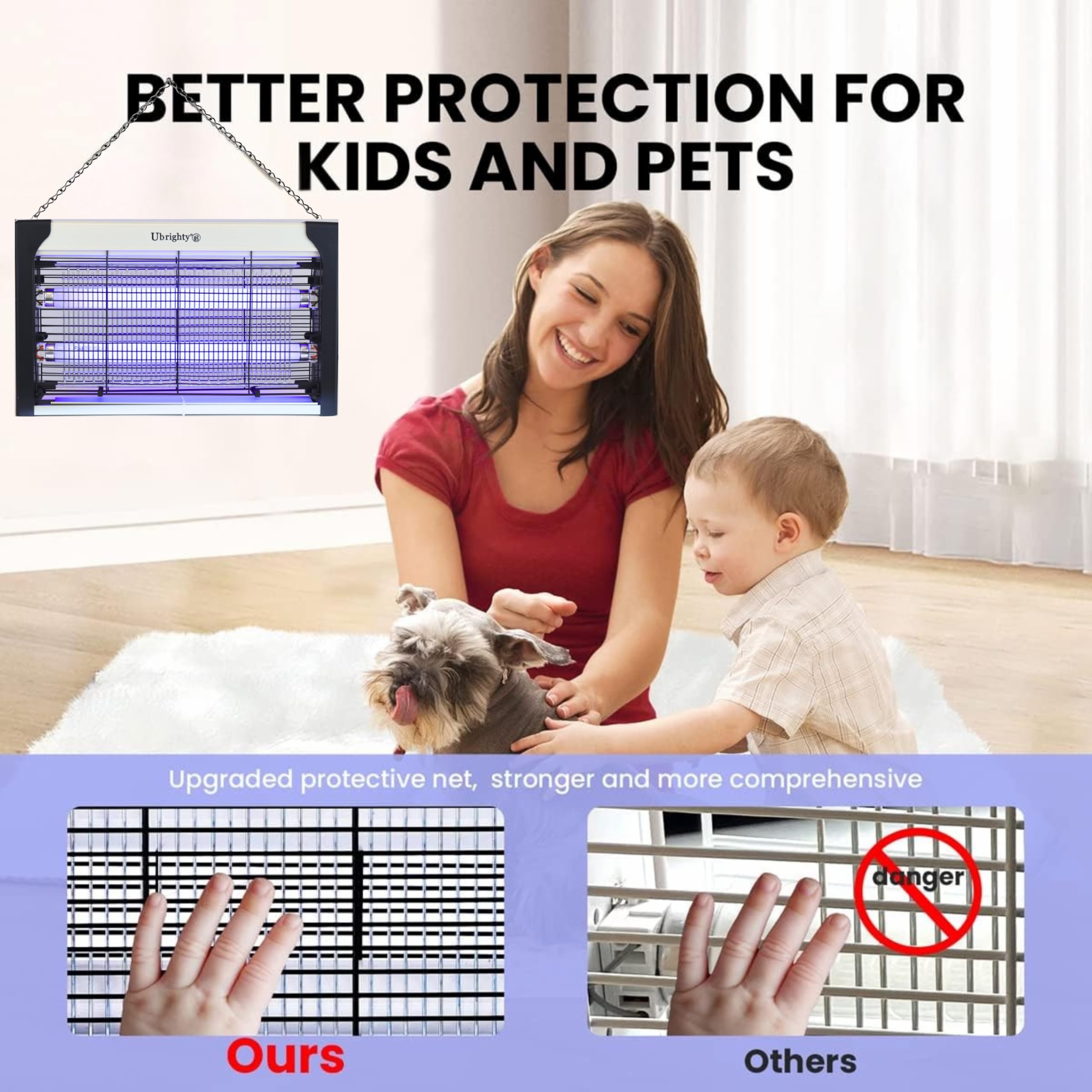 Ubrighty Insect Killer Machine-with 2 Extra Blue UV Tubes Electric Fly Catcher Machine Makhi Flies Killer Trapper-Bug Zapper for Home Kitchen House Bedroom Mosquito lamp Indoor Restaurants (W20) - Image 8 thumbnail