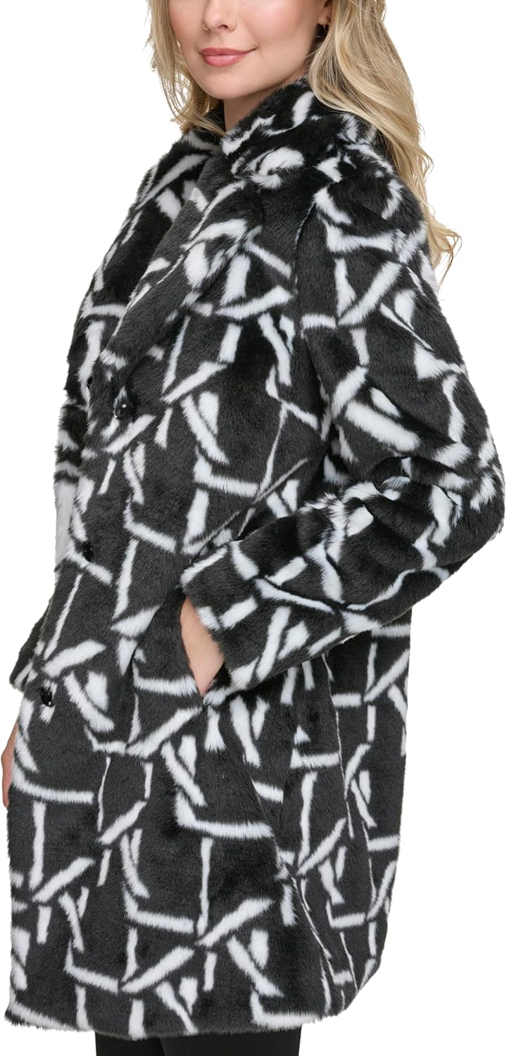 KARL LAGERFELD Women's Faux Fur Everyday Long Faux Fur - Image 3