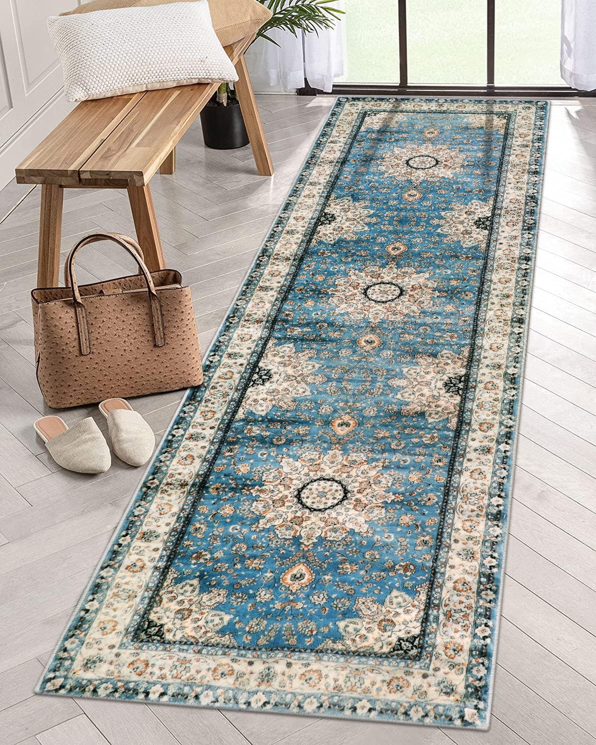 Lahome Oriental Floral Medallion Runner Rug 2x8 Runners