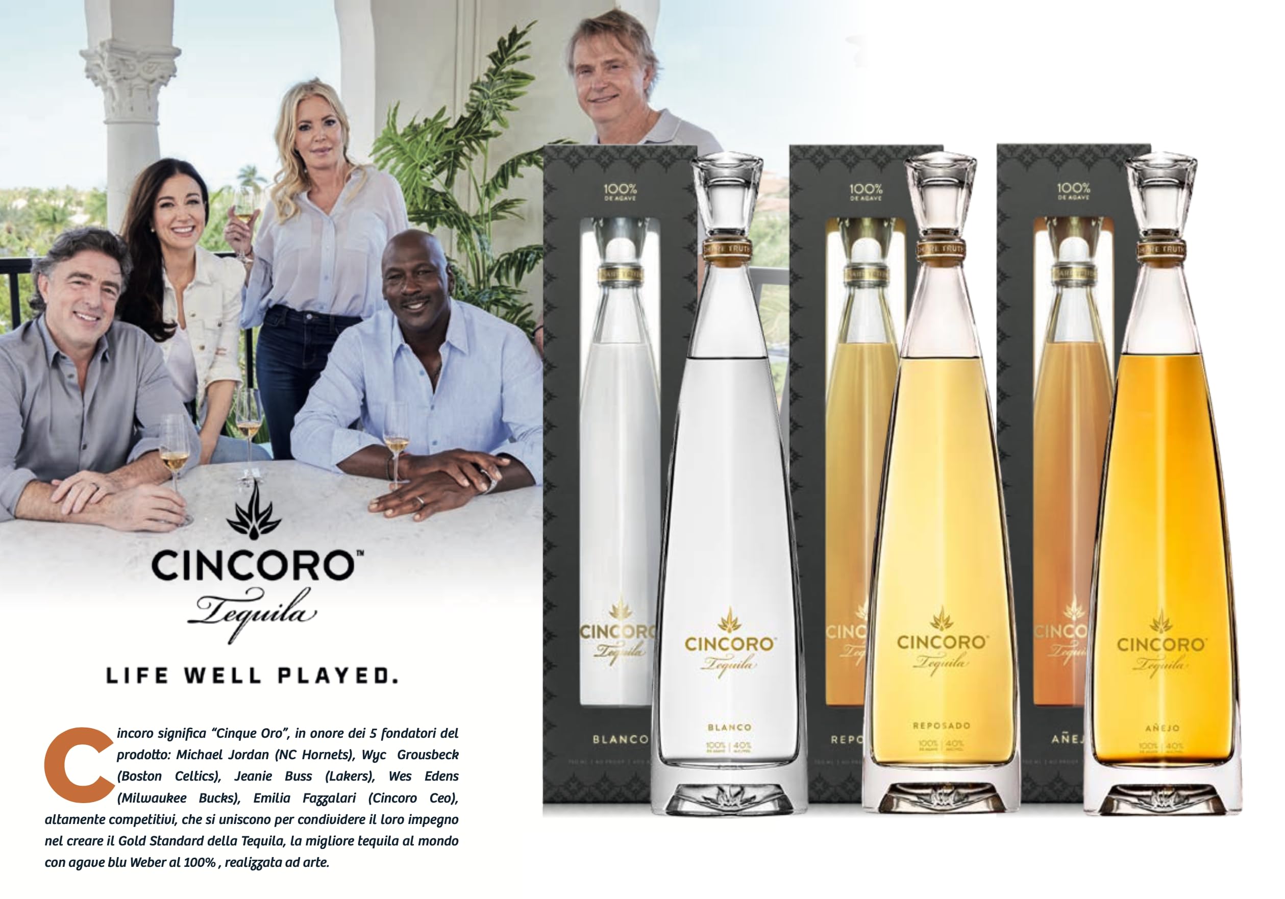 Tequila CINCORO Anejo 100% Agave Blu Weber 70cl in Cofanetto