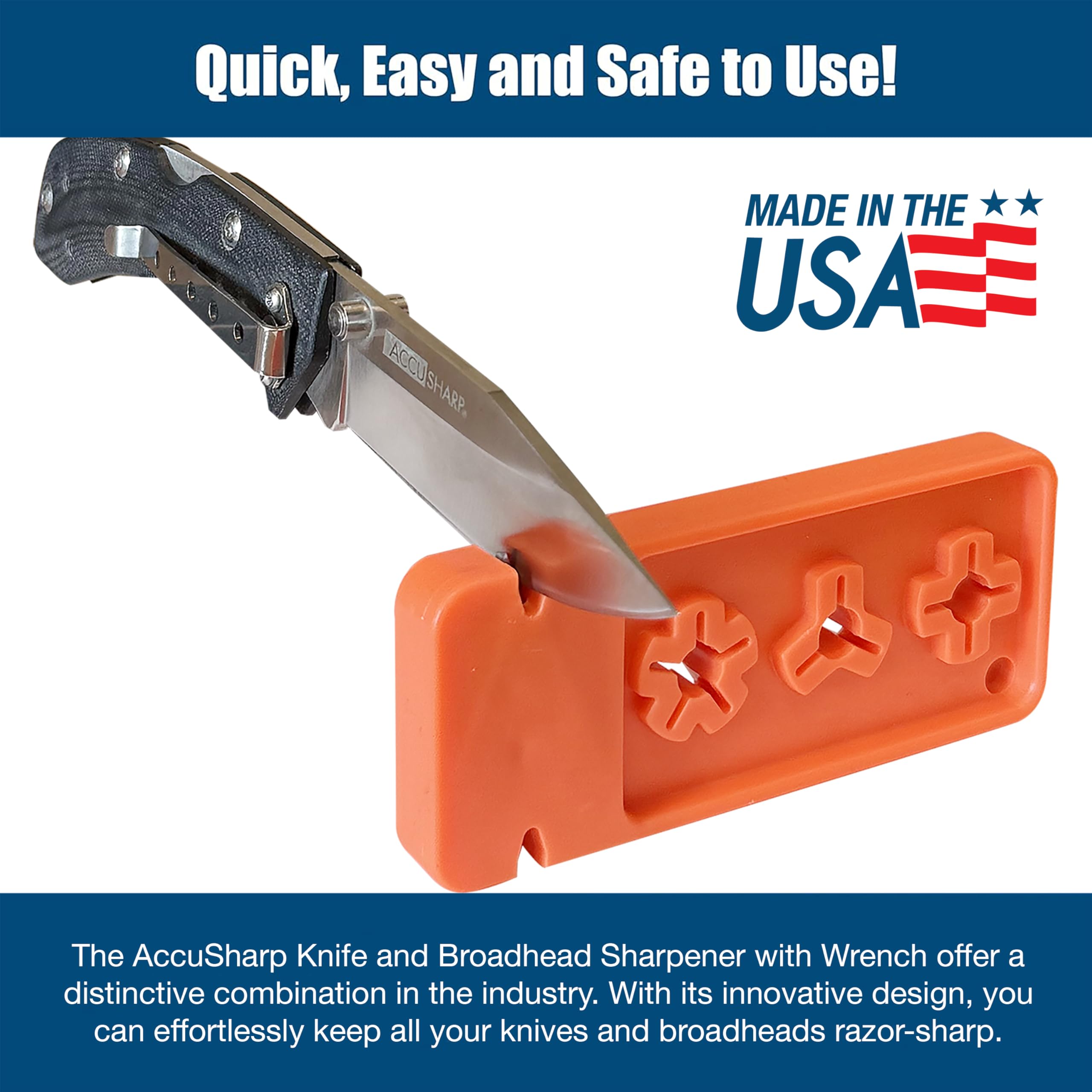 Accusharp Knife And Broadhead Sharpener And Wrench 