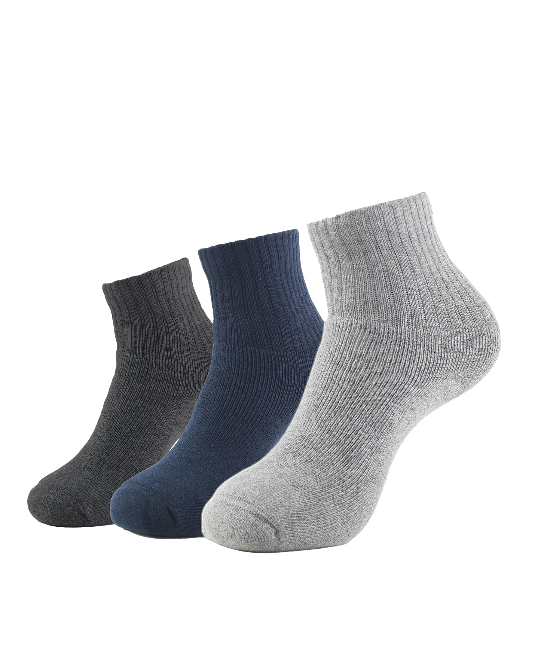 Jockey7036 Men's Compact Cotton Terry Ankle Length Socks With Stay Fresh Treatment (Pack of 3)