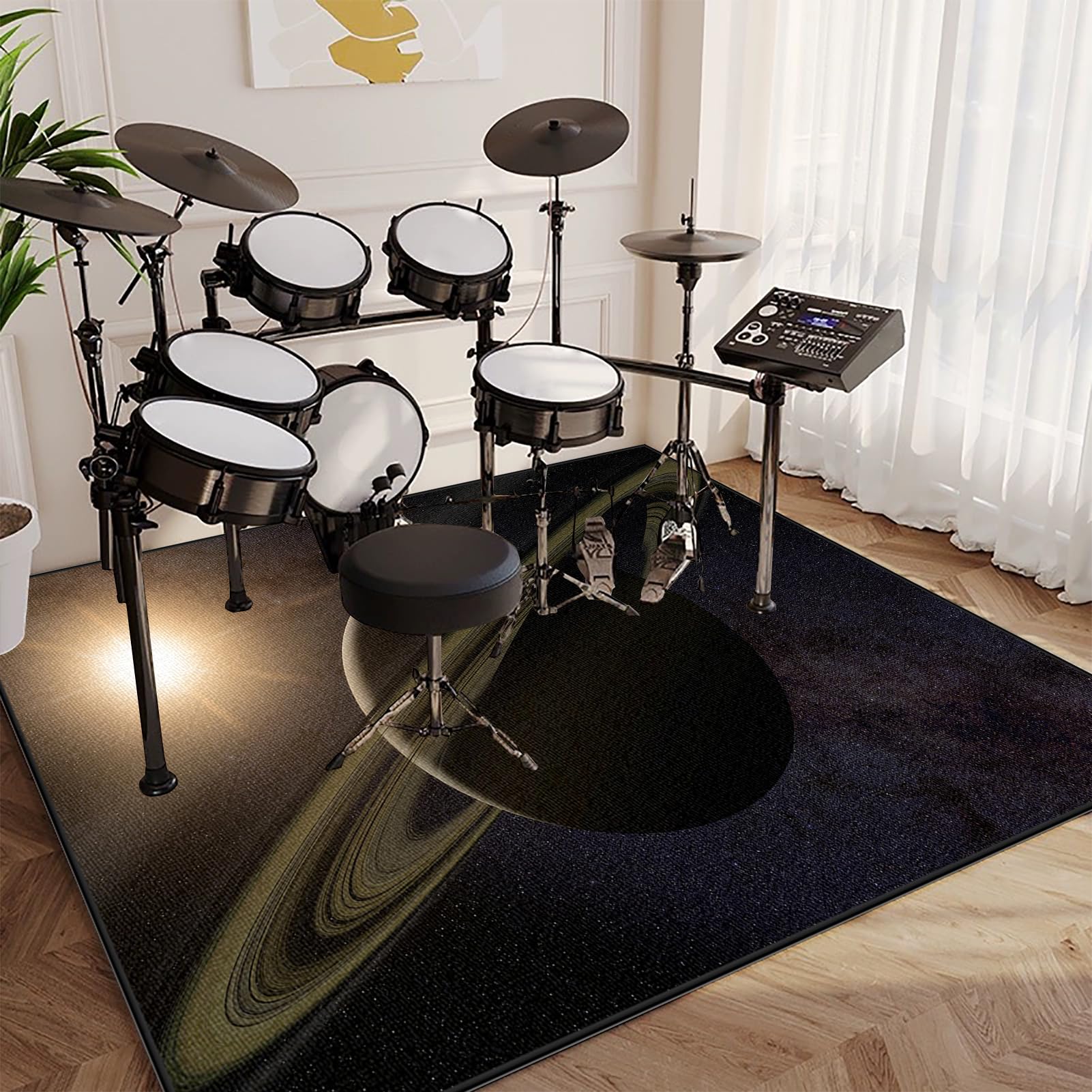 Schlagzeugteppich rutschfest Professionelle Schalldicht Drum Teppich Matte Elektronisches Jazz Schlagzeug Kit Schallschutz Trommel Teppiche für Bass Snare Drum Musikinstrument-Teppich 180 x 140 cm