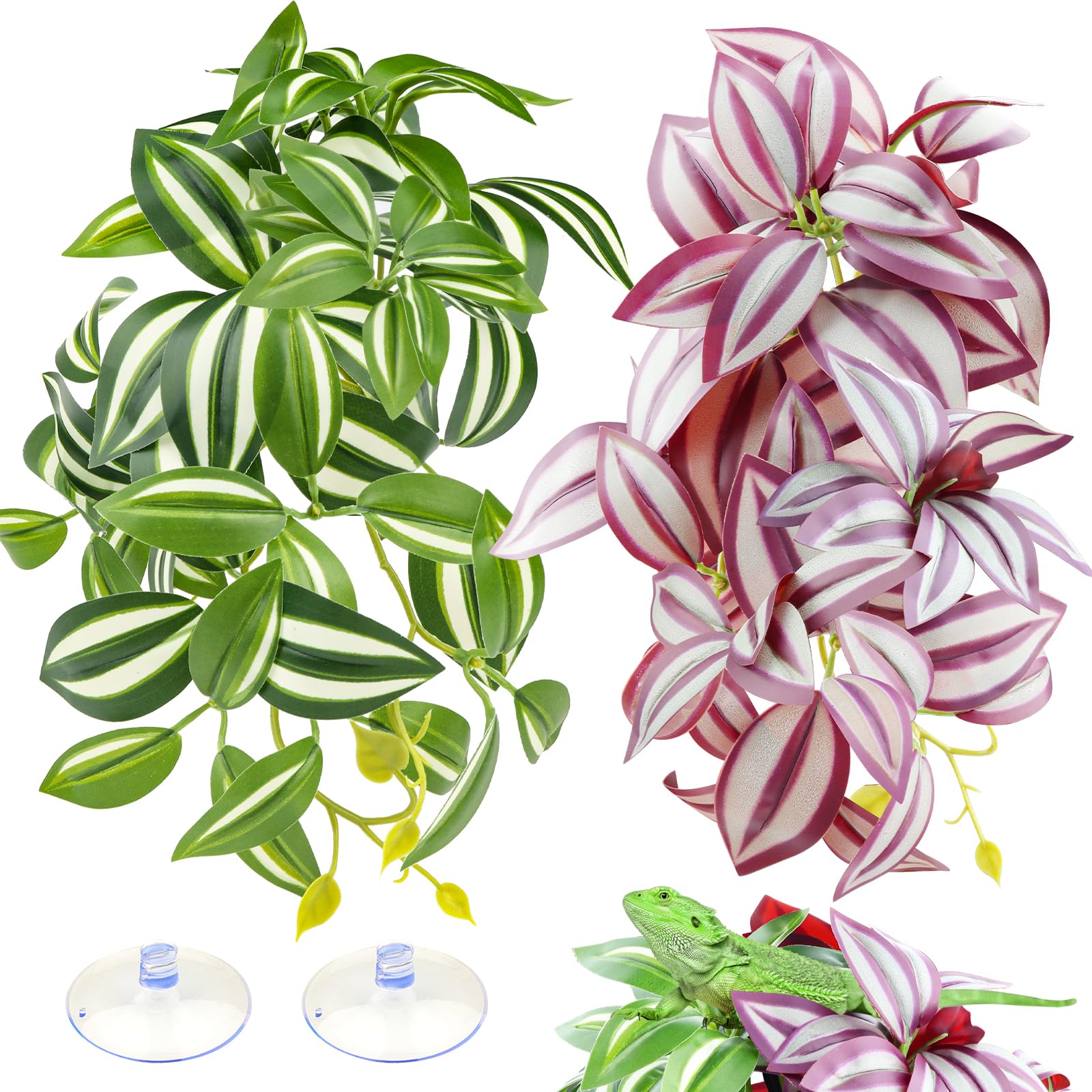 QUOZUO 2 Pack Reptile Plants - habitat decor | Mubboo