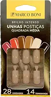 Marco Boni Unhas Postiças Quadrada Nude Claro Médio 9714 28 Unidades