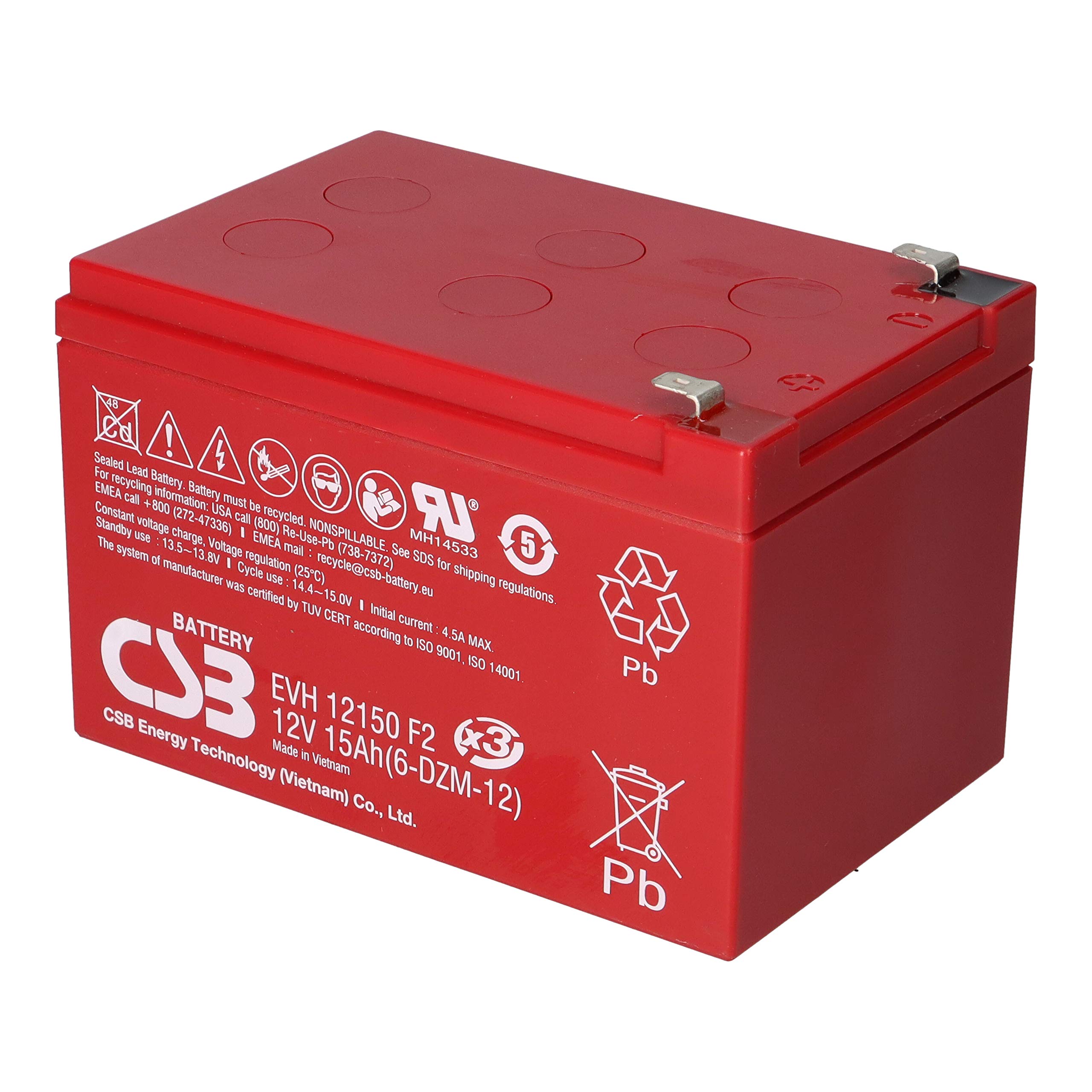 WSB Zestaw akumulatorów 36 V do skutera elektrycznego 3 x 12 V 15 Ah CSB, kompatybilny z Mach1, SXT, MZ Charly
