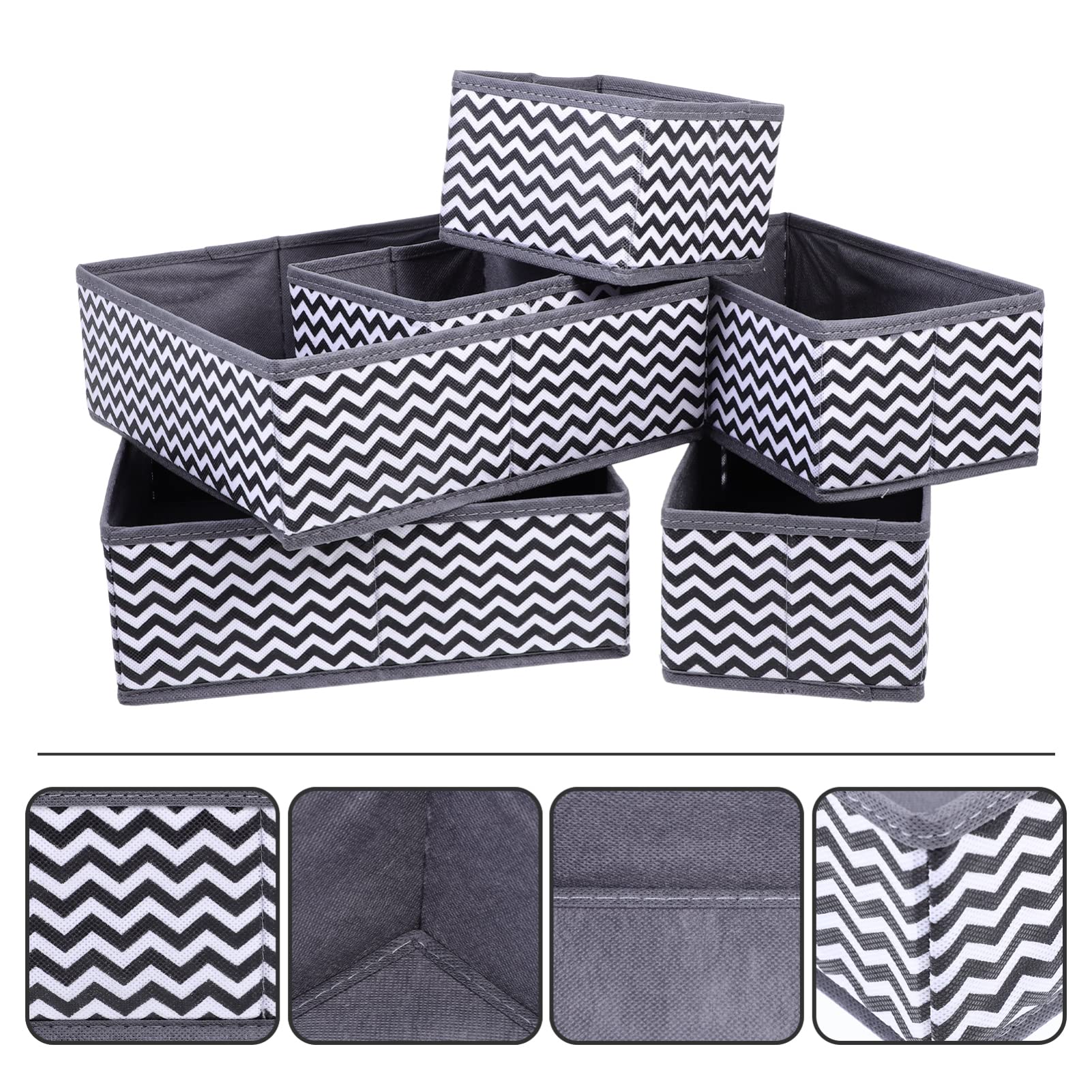 Alipis 6pièces Boîtes De Rangement Pour Sous-vêtements Boîtes à Chaussettes Et Slips Organisateur De Maison Simple