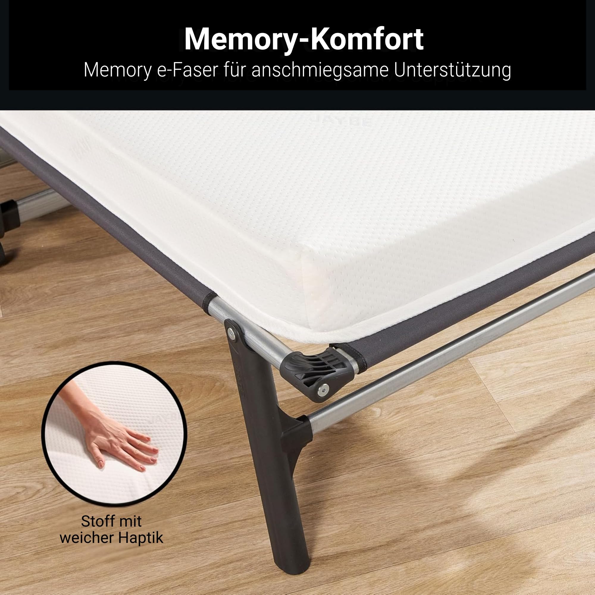 JAY-BE RM80 Einzel-Zustellbett auf Rollen mit Memory-Matratze