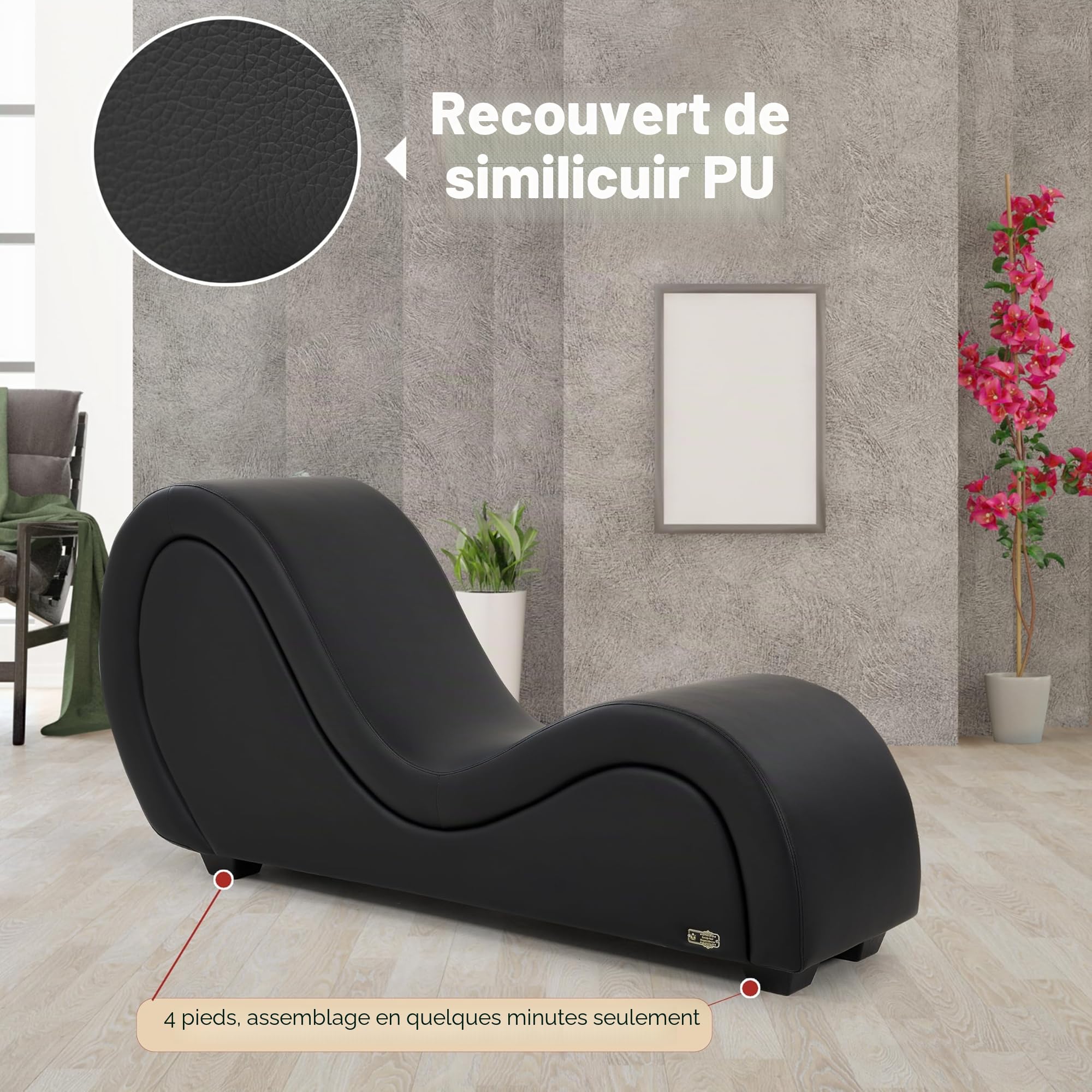 Fauteuil Tantrique Ergonomique pour Couple – Canapé Tantra Relaxation, Yoga et Moments Intimes – Sofa Design Confort Haute Densité avec Support Lombaire