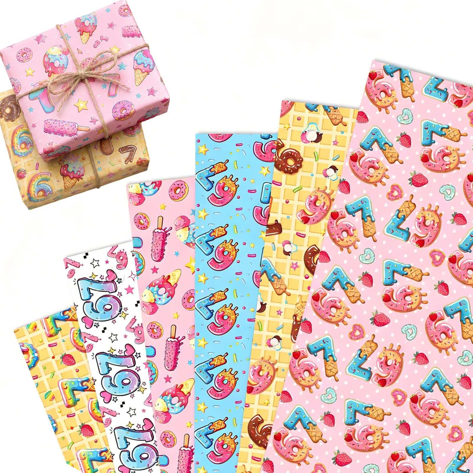 12 Sheets 67 Wrapping Paper, Funny Italian Brainrot Themed Gift Wrap, Viral Meme Wrapping Paper for Birthday Presents Kids Boys Girls