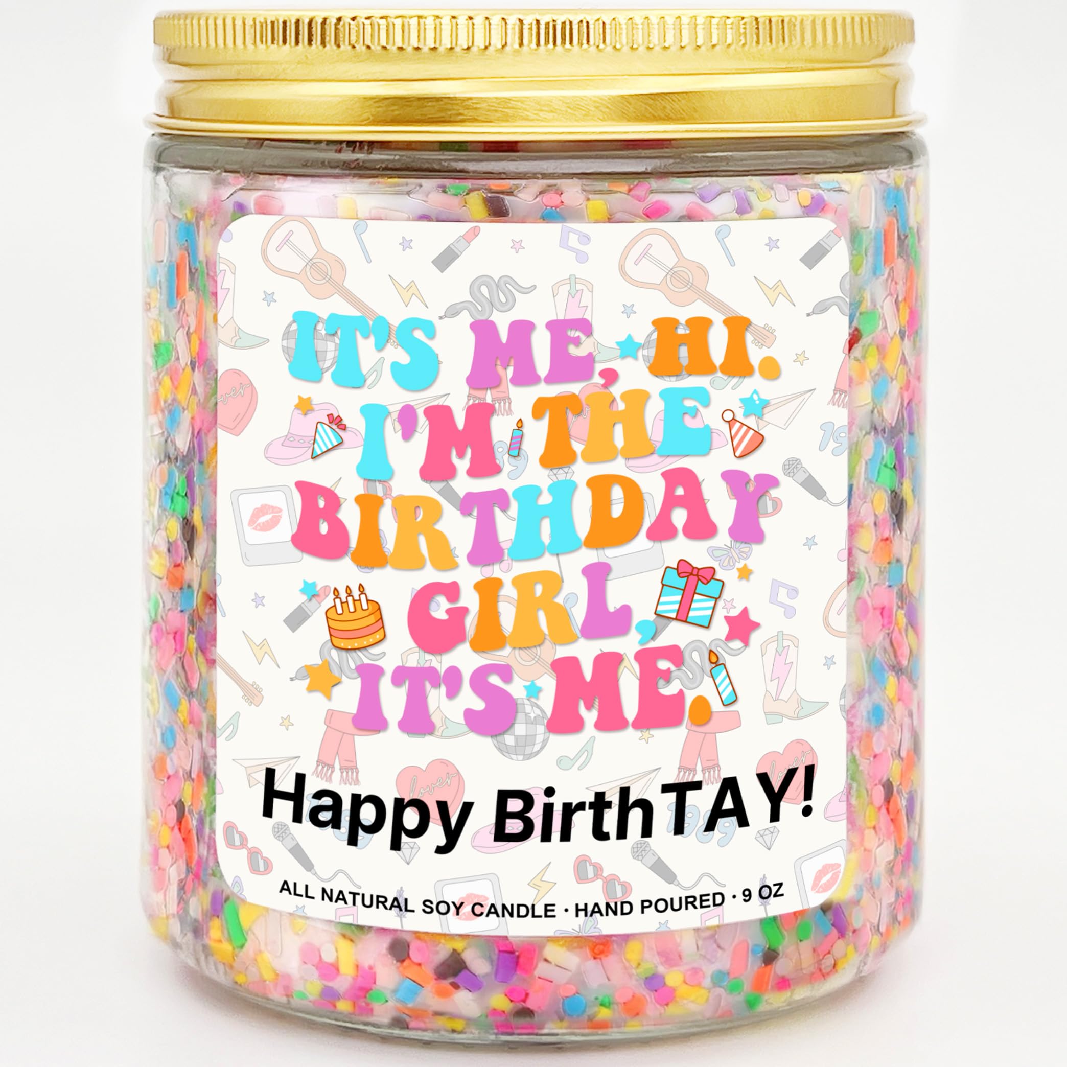 GIFTSFARMTaylor Birthday Candle, Birthday Gift Ideas and Party Decorations for Girls Boys, Birthday Gifts Swift Merch Supplies, Gifts for Women & Men, Happy Birthday Candle
