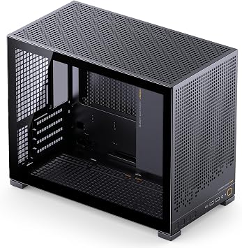 حافظة كمبيوتر JONSBO D32 PRO Micro-ATX،حافظة سطح مكتب صغيرة عالية التوافق،وضع A/B لـ MB،دعم MATX Back-Connect/BTF MB،وحدة معالجة الرسومات 365 مم/240AIO/مبرد هواء 163 مم،ATX/SFX PSU، حافظة ألعاب كمبيوتر USB3.2، أسود